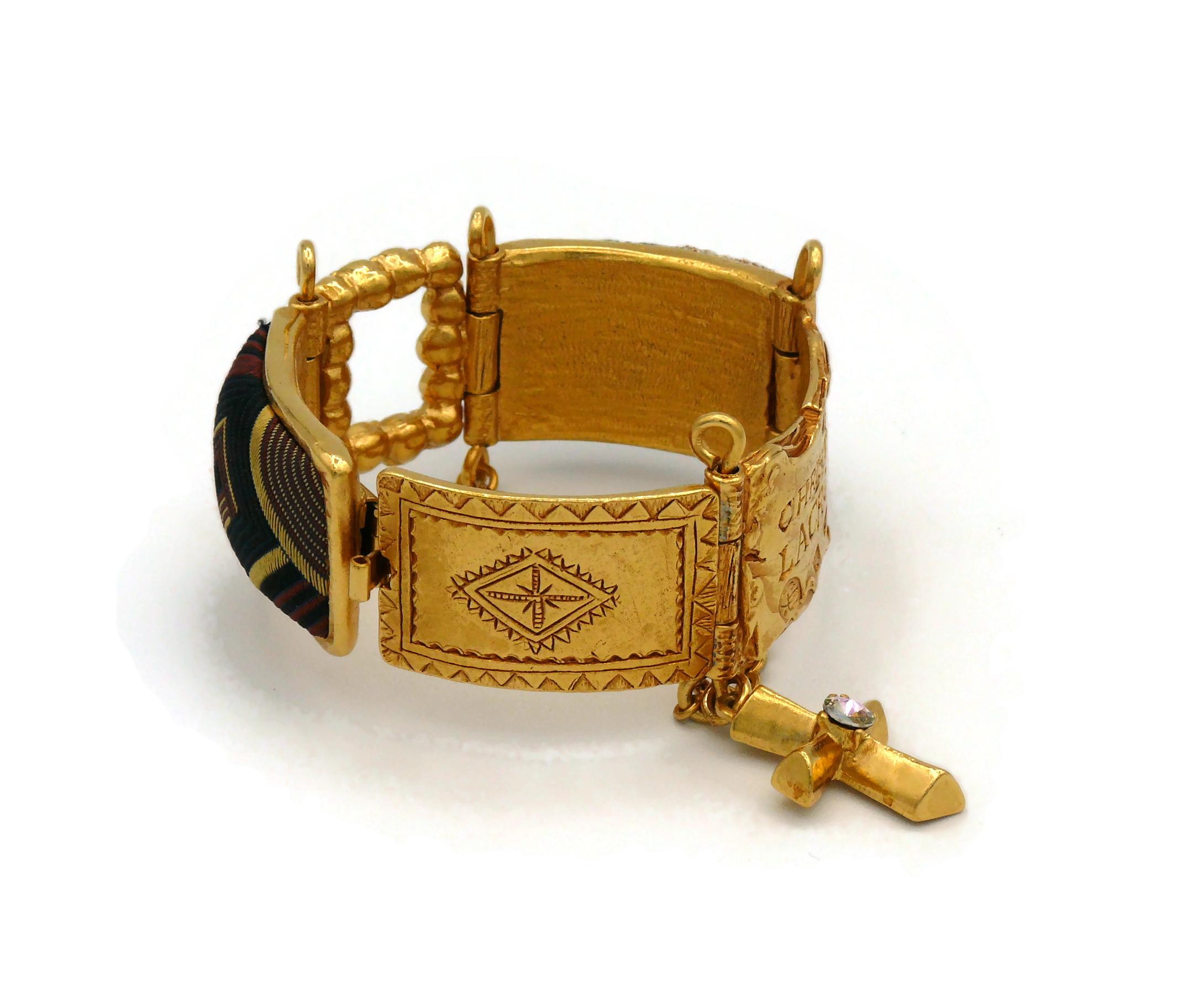 CHRISTIAN LACROIX Vintage Jewelled ID Tag Bracelet For Sale 1