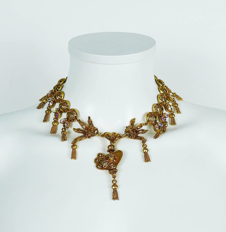 Christian Lacroix Vintage Jewelled Necklace For Sale at 1stDibs