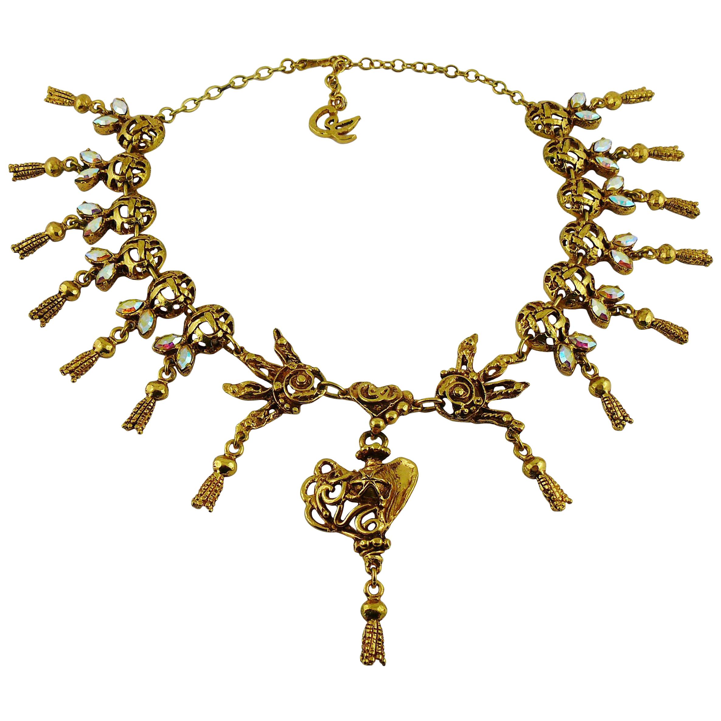 Christian Lacroix Vintage Jewelled Necklace For Sale