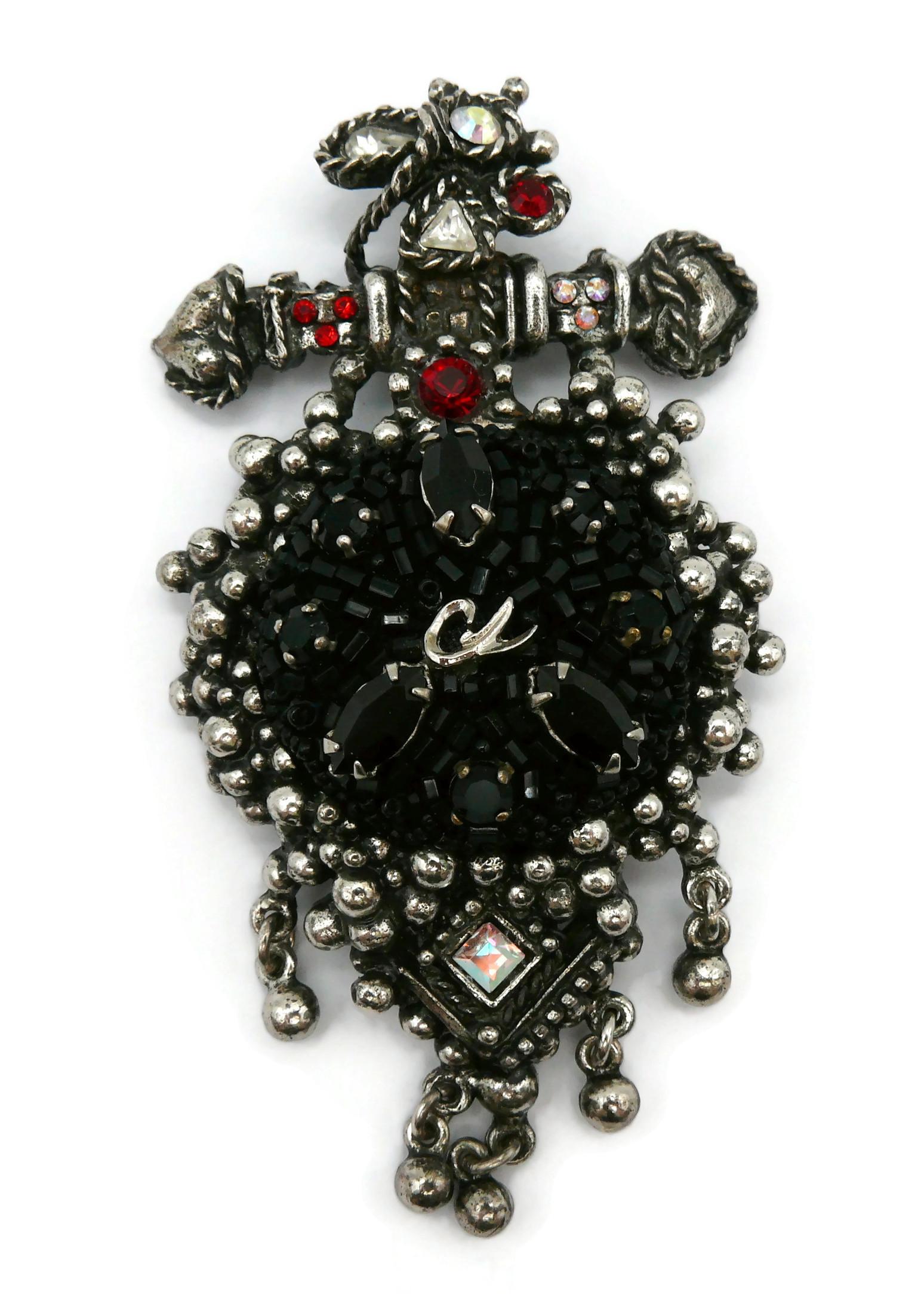 CHRISTIAN LACROIX Vintage Jewelled Pendant In Good Condition In Nice, FR