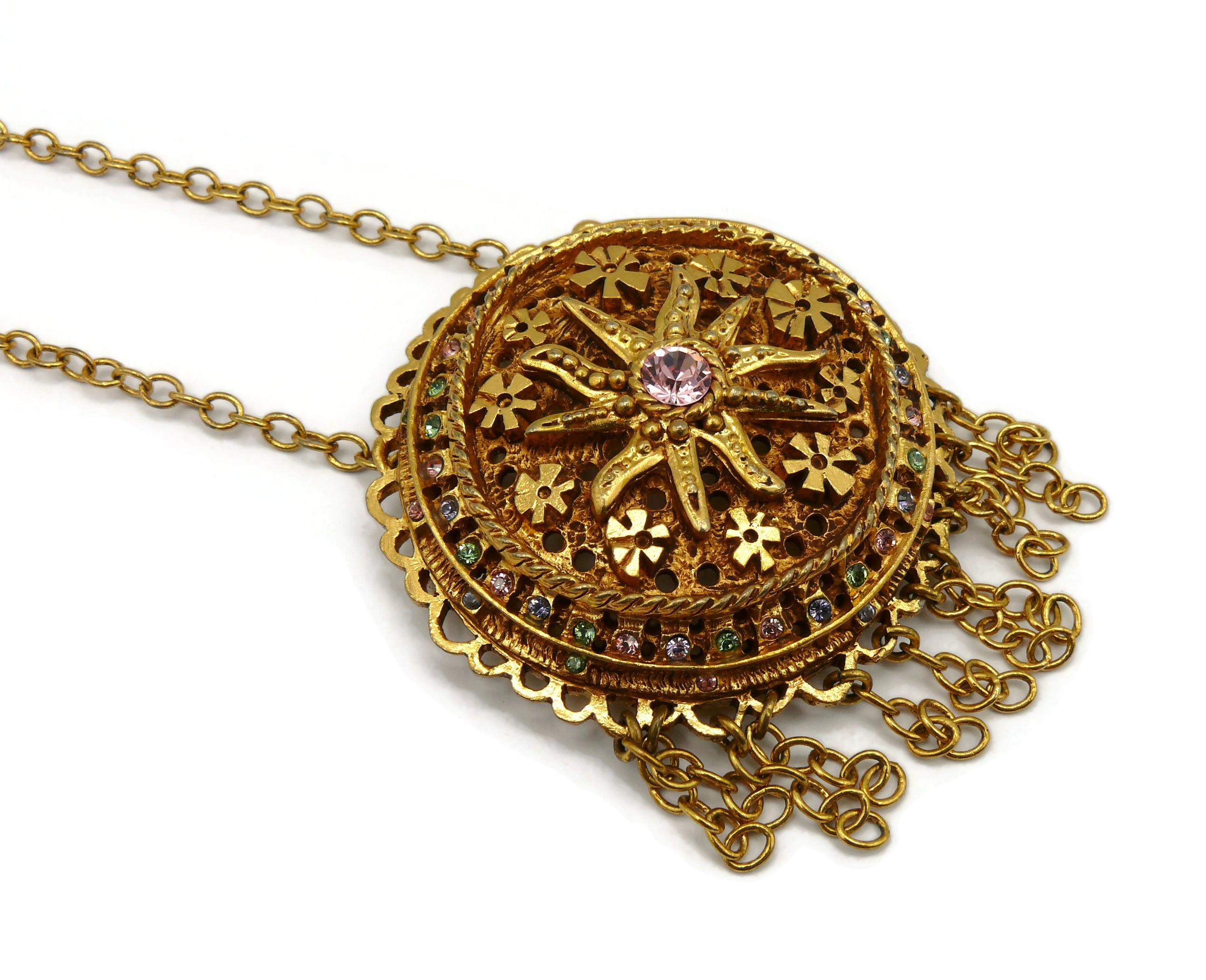 CHRISTIAN LACROIX Vintage Jewelled Pendant Necklace For Sale 6