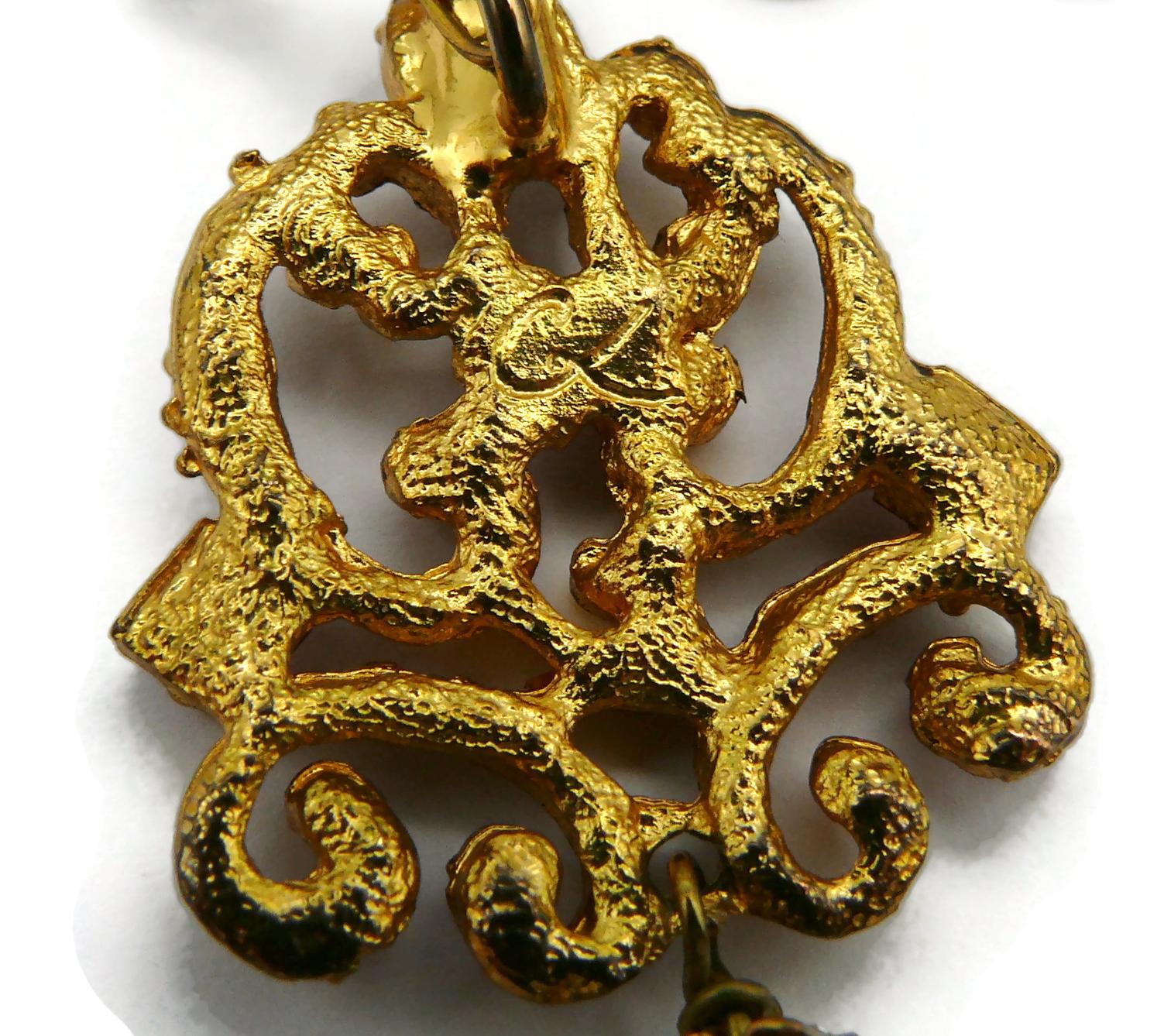 CHRISTIAN LACROIX Vintage Jewelled Pendant Necklace For Sale 8