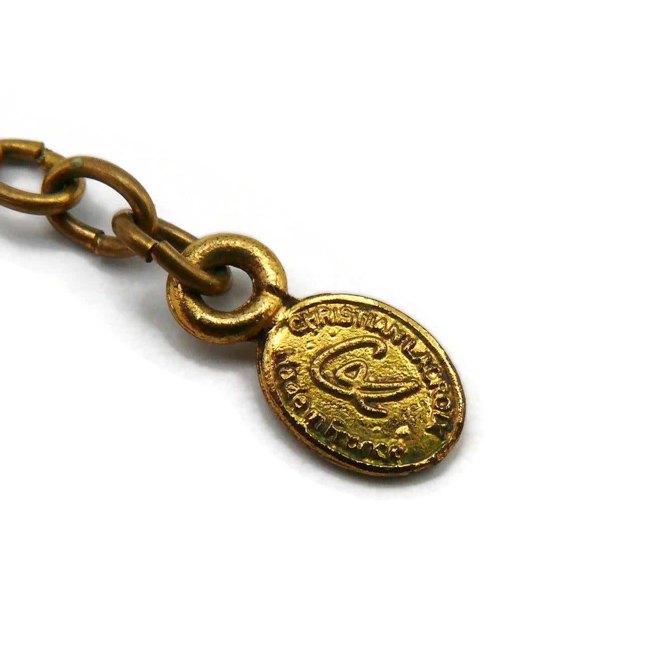 CHRISTIAN LACROIX Vintage Jewelled Pendant Necklace For Sale 9