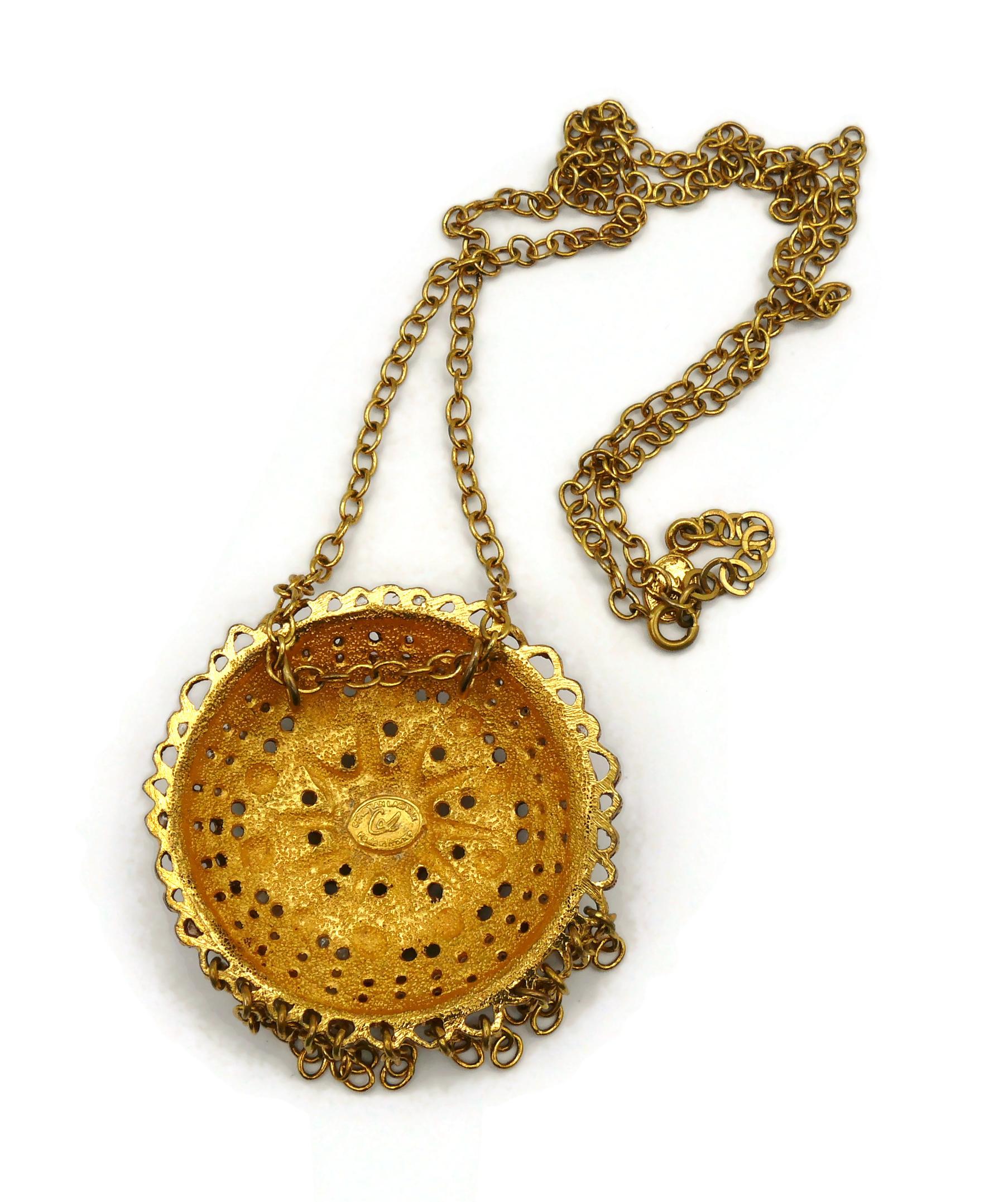 CHRISTIAN LACROIX Vintage Jewelled Pendant Necklace For Sale 13