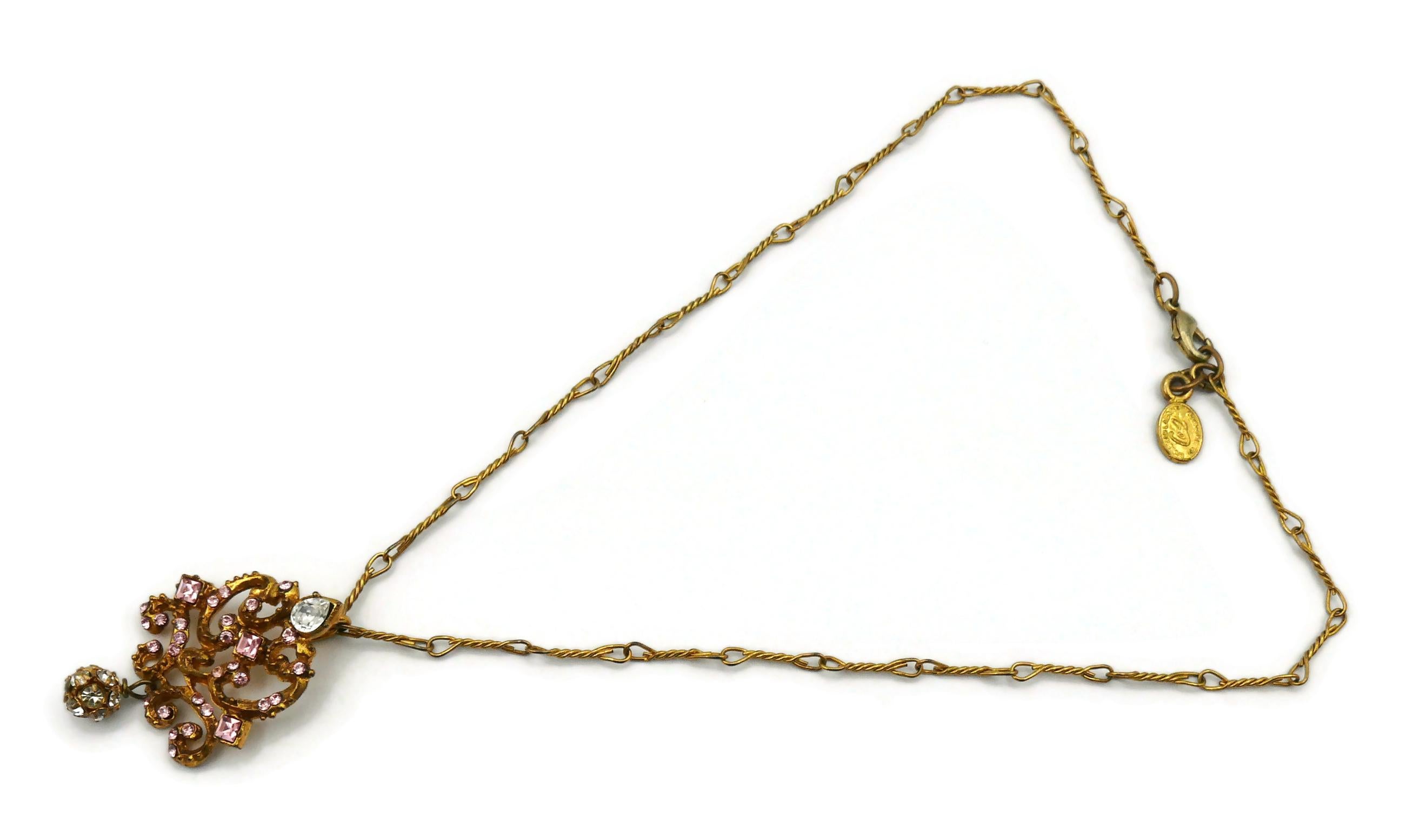 Women's CHRISTIAN LACROIX Vintage Jewelled Pendant Necklace For Sale