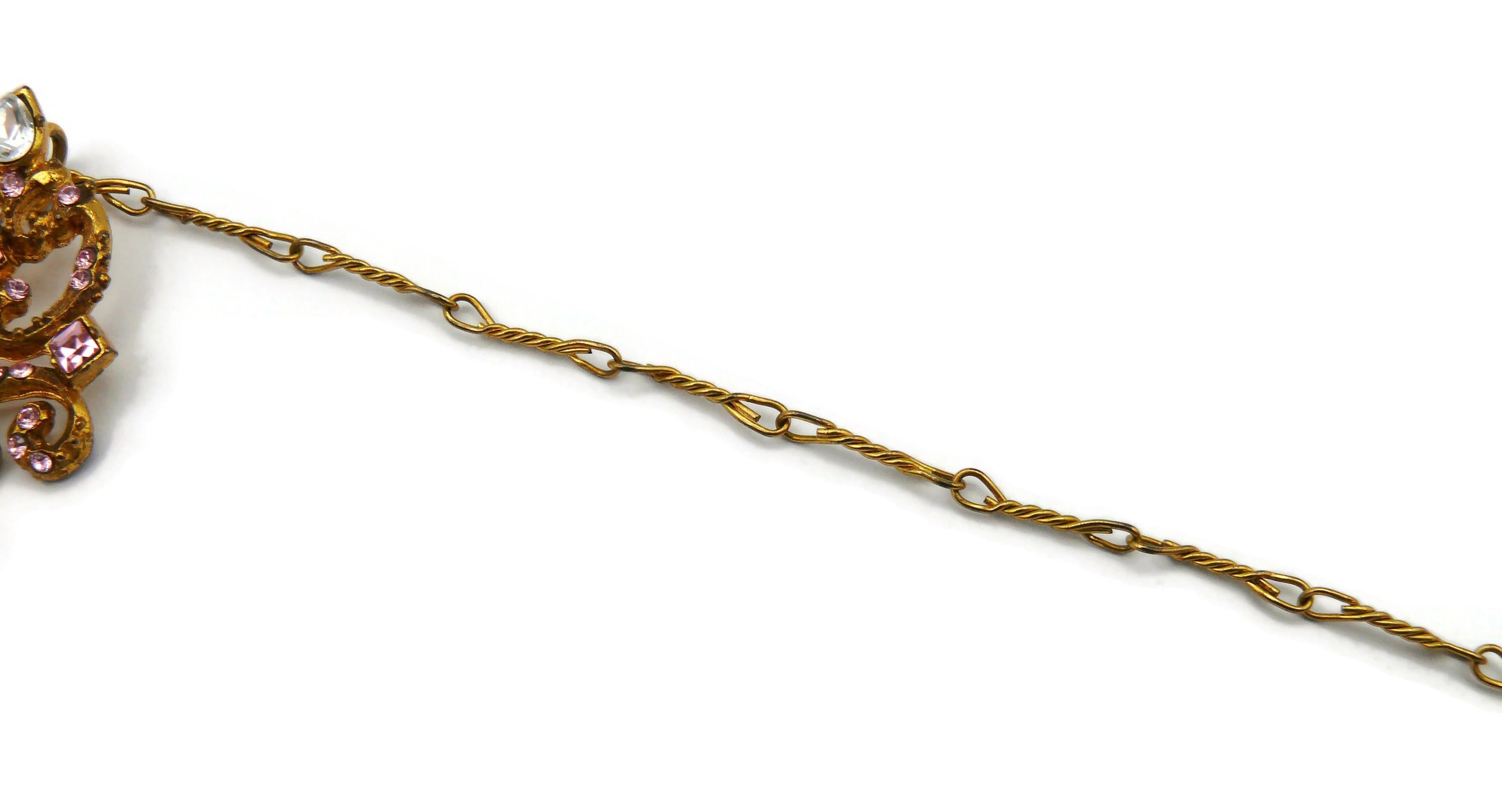 CHRISTIAN LACROIX Vintage Jewelled Pendant Necklace For Sale 5