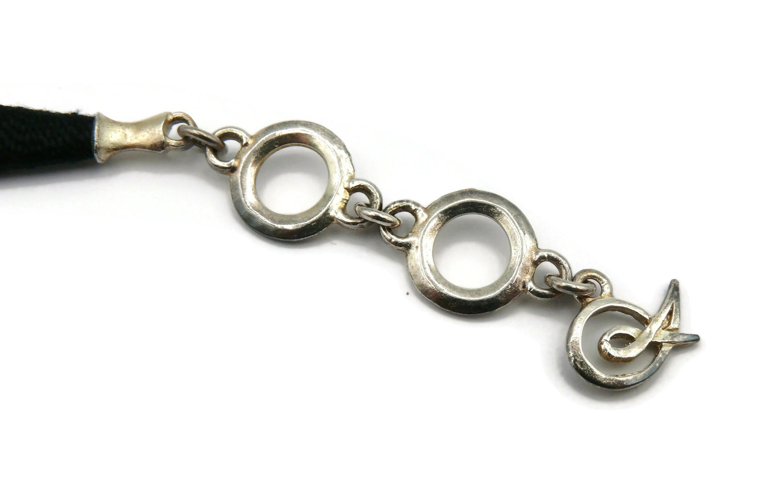 CHRISTIAN LACROIX Vintage Jewelled Silver Tone Necklace For Sale 8