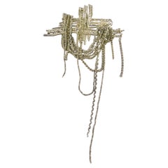 Christian Lacroix Vintage Jewelled Silver Toned Opulent Brooch