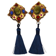 CHRISTIAN LACROIX Vintage Jewelled Tassel Dangle Earrings