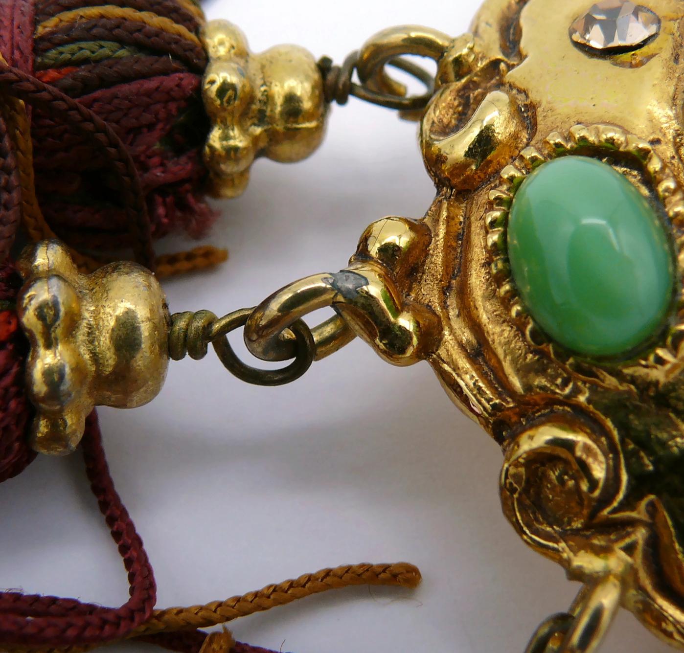 CHRISTIAN LACROIX Vintage Jewelled Tassel Dangling Earrings For Sale 11