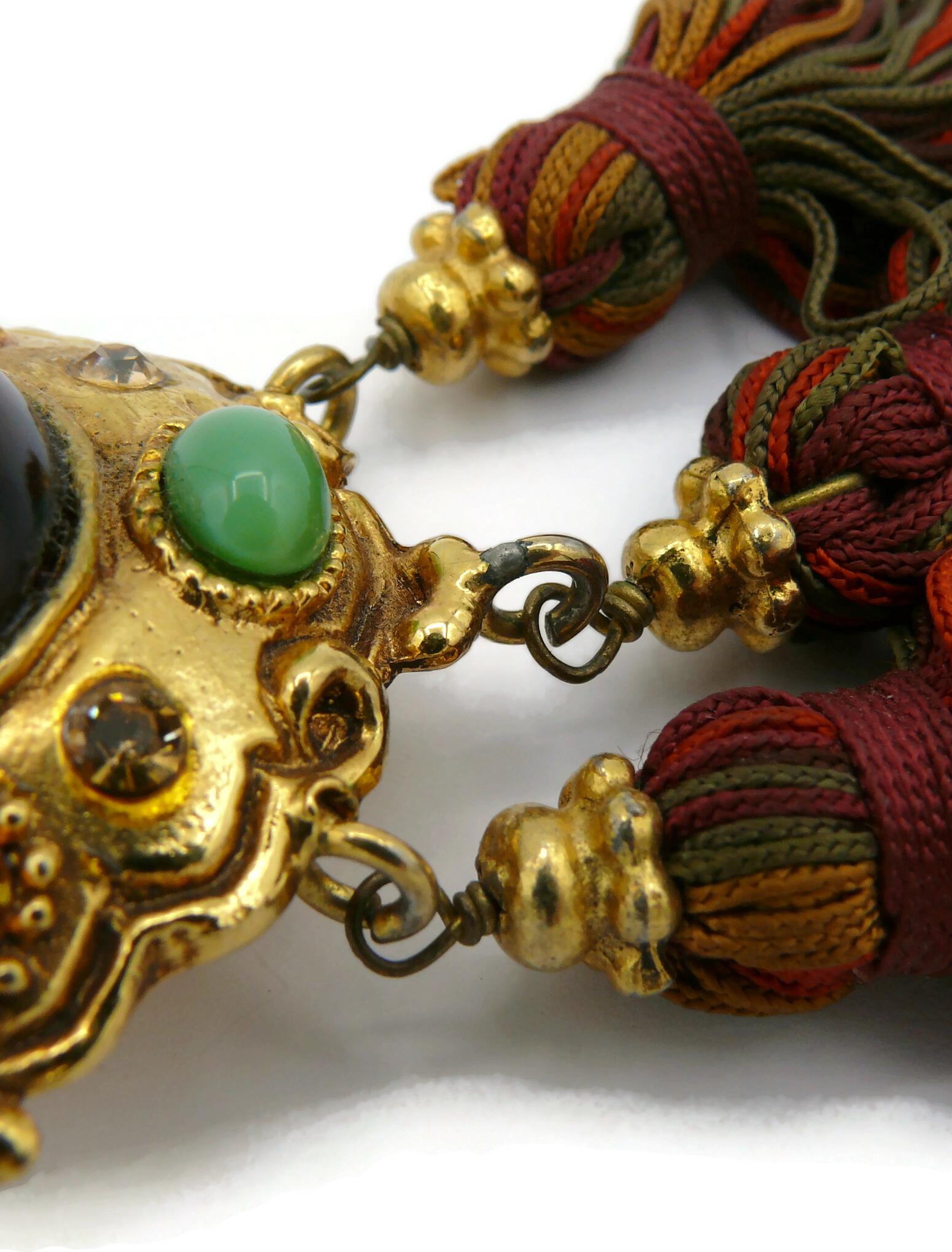 CHRISTIAN LACROIX Vintage Jewelled Tassel Dangling Earrings For Sale 14