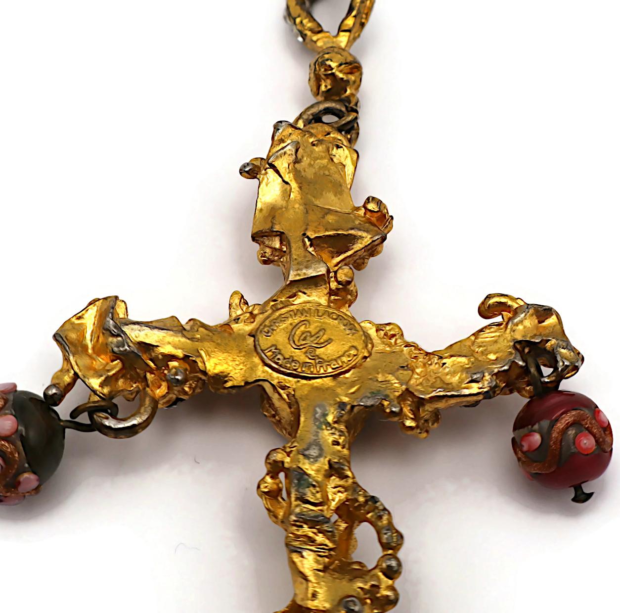 CHRISTIAN LACROIX Ciondolo a croce testurizzato Jewell Vintage in vendita 9