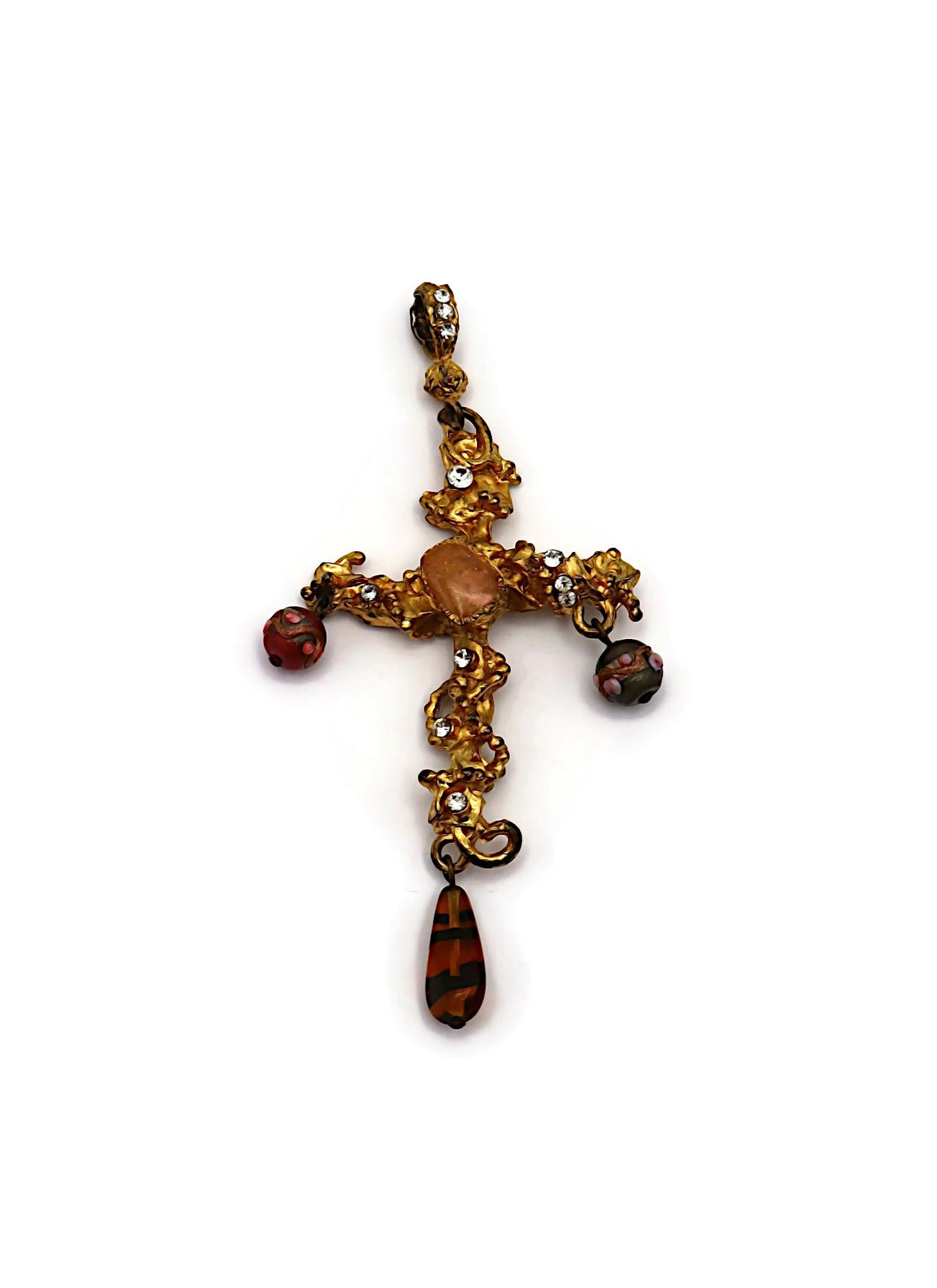 Donna CHRISTIAN LACROIX Ciondolo a croce testurizzato Jewell Vintage in vendita