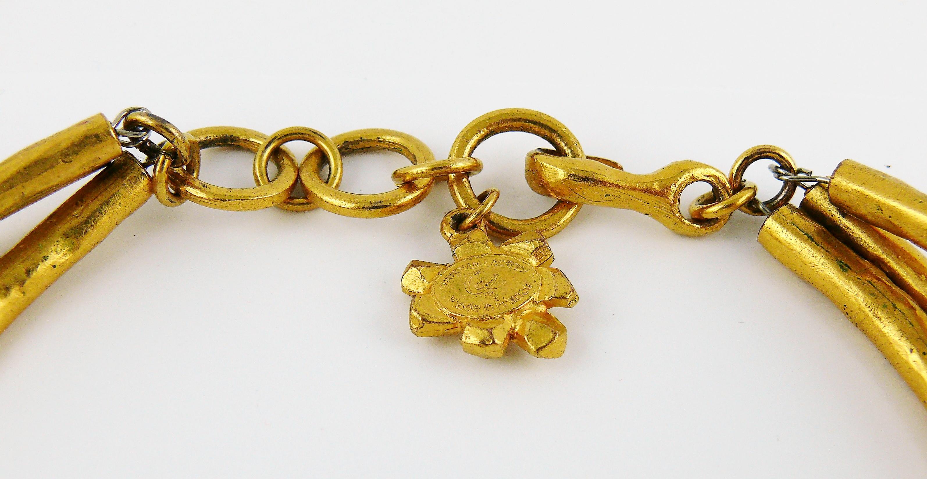 Christian Lacroix Vintage Jewelled Tubula Choker Necklace For Sale 6