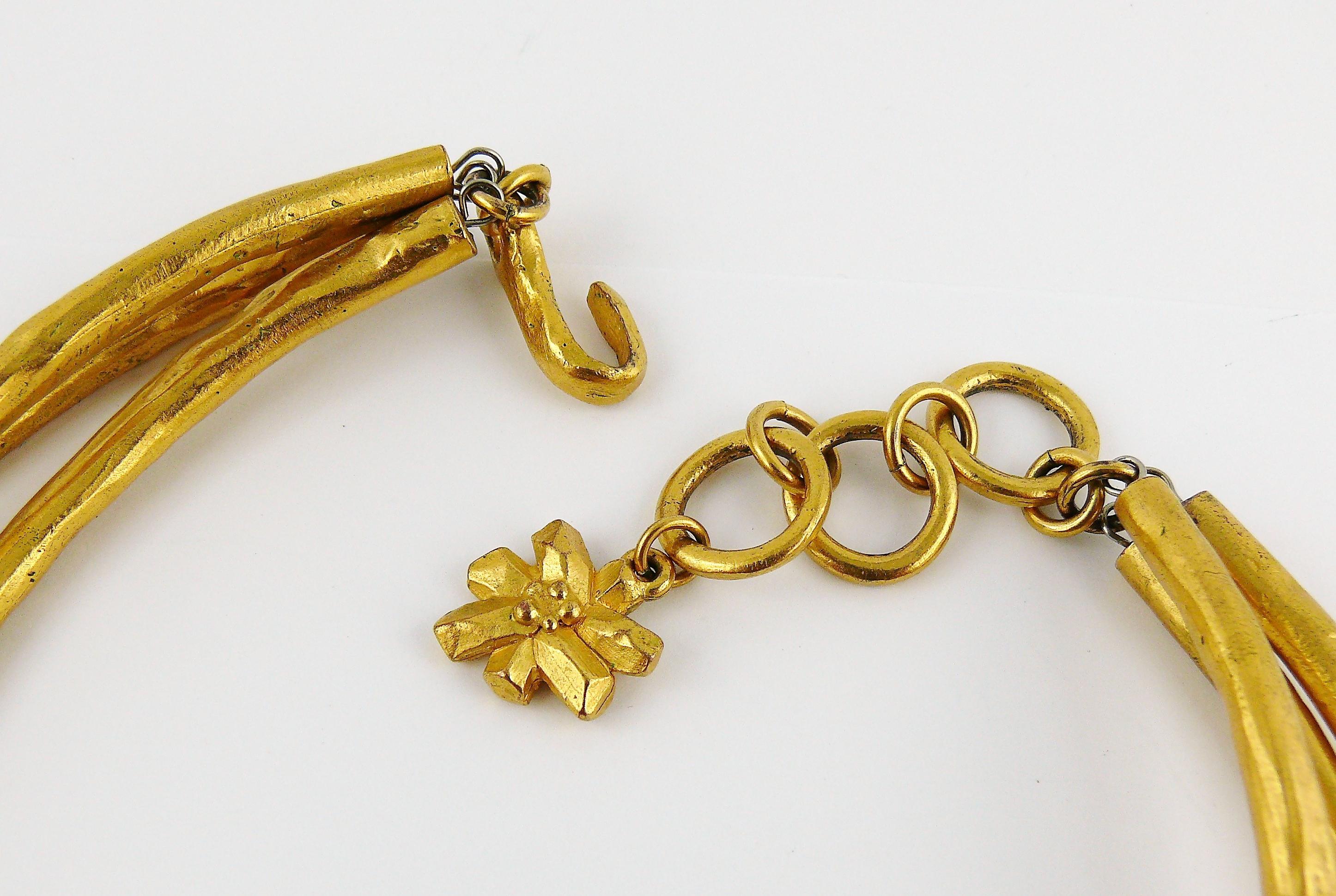 Christian Lacroix Vintage Jewelled Tubula Choker Necklace For Sale 5