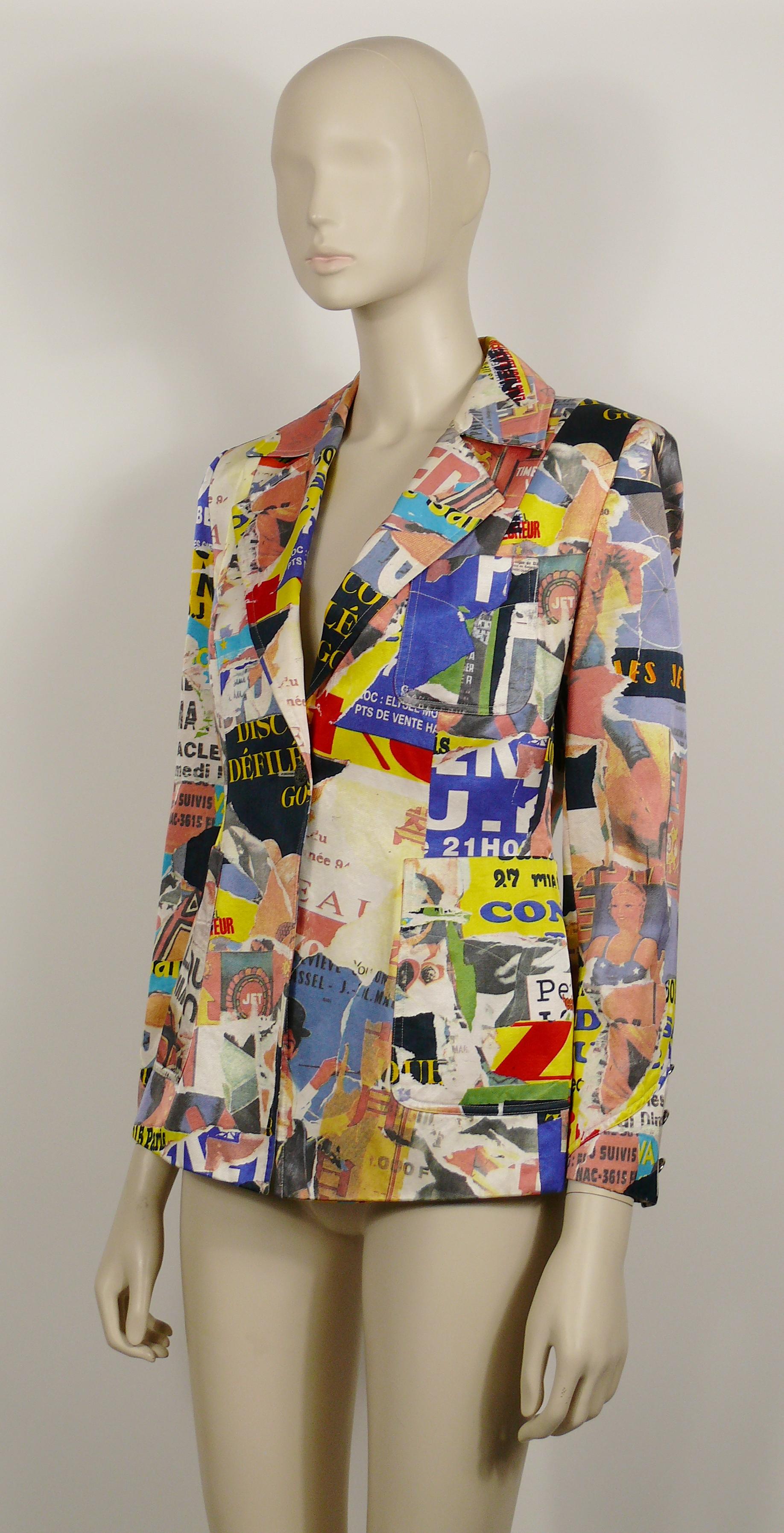 Christian Lacroix Vintage Lacerated Poster Pop Art Blazer In Good Condition In Nice, FR