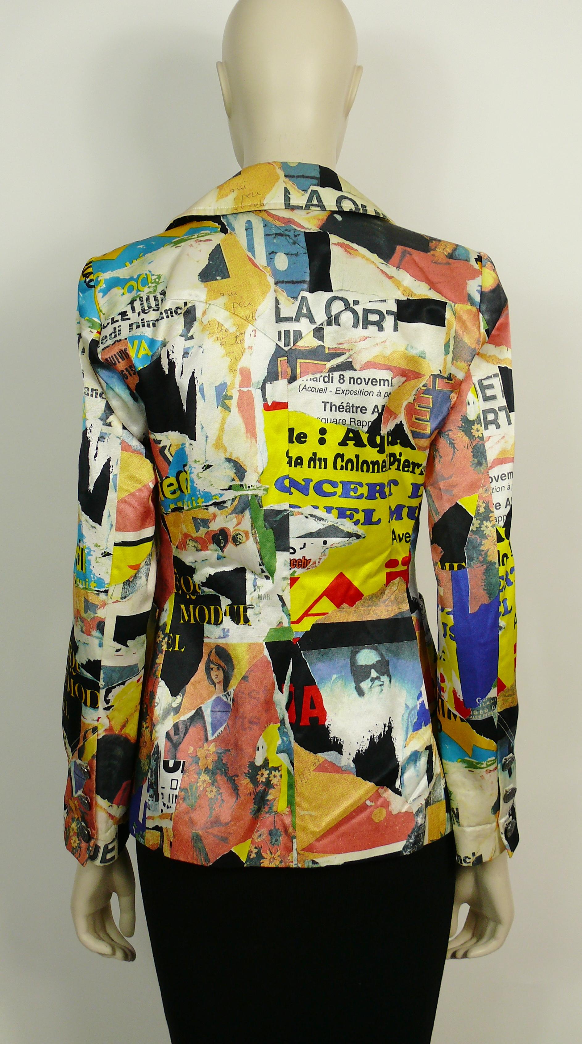 Christian Lacroix Vintage Lacerated Poster Pop Art Blazer In Good Condition For Sale In Nice, FR