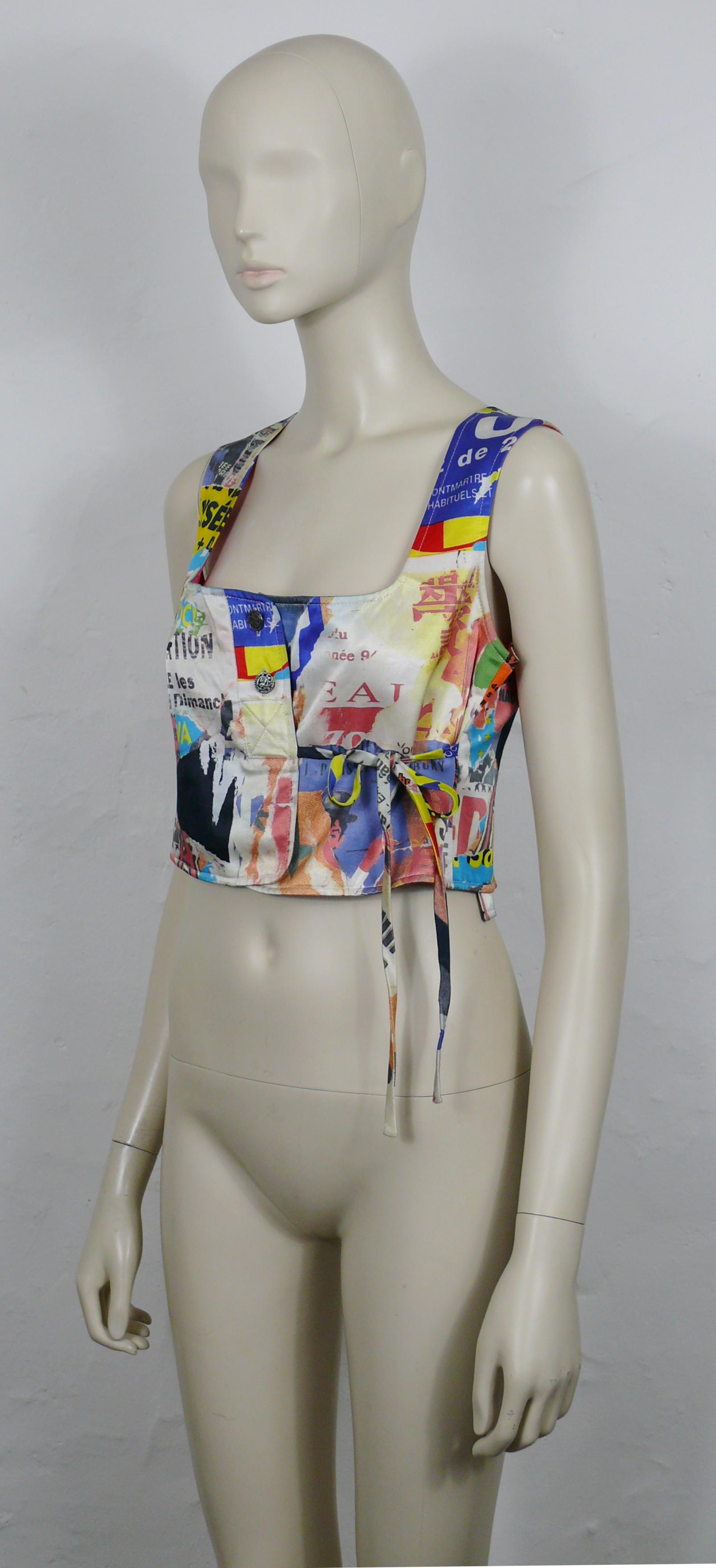 CHRISTIAN LACROIX Vintage Lacerated Poster Pop Art Vest For Sale 1
