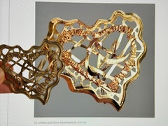 Christian Lacroix Vintage Large Gold Logo Filigree Openwork Heart Love Brooch