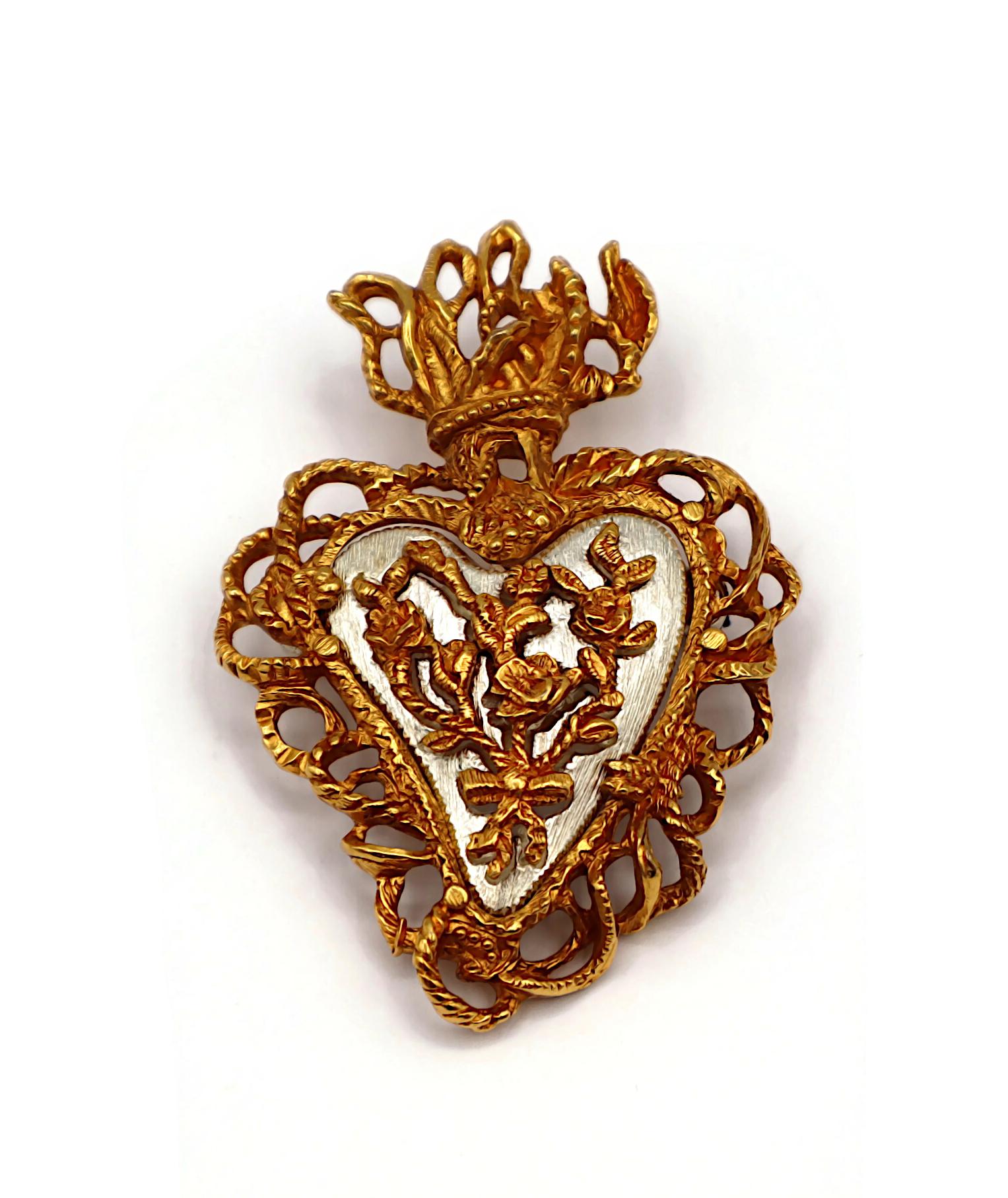 CHRISTIAN LACROIX Édition limitée Noël 1997 Sacré  Broche cœur flamboyant en vente 2