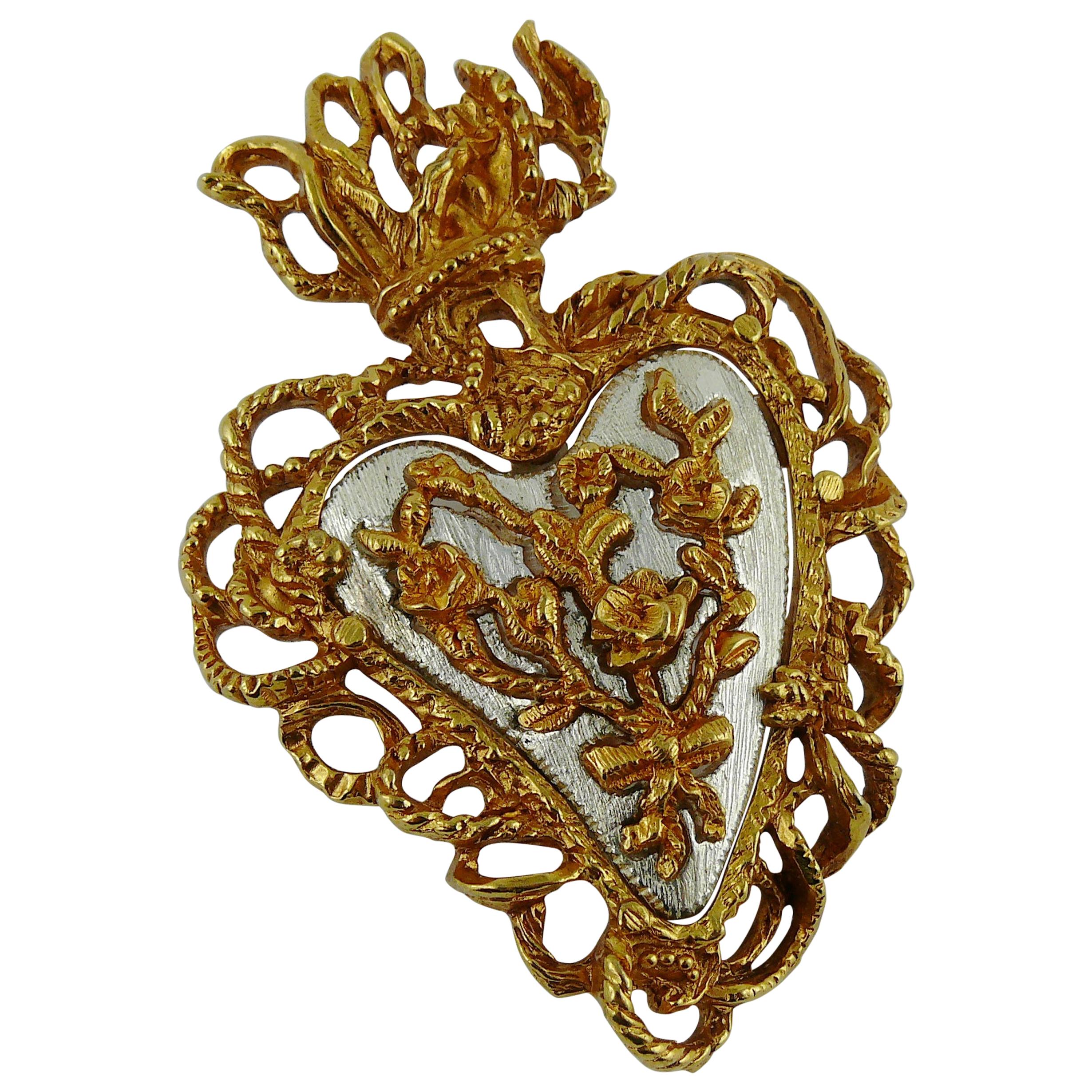 Christian Lacroix Vintage Limited Edition Noel 1997 Sacred Heart Brooch