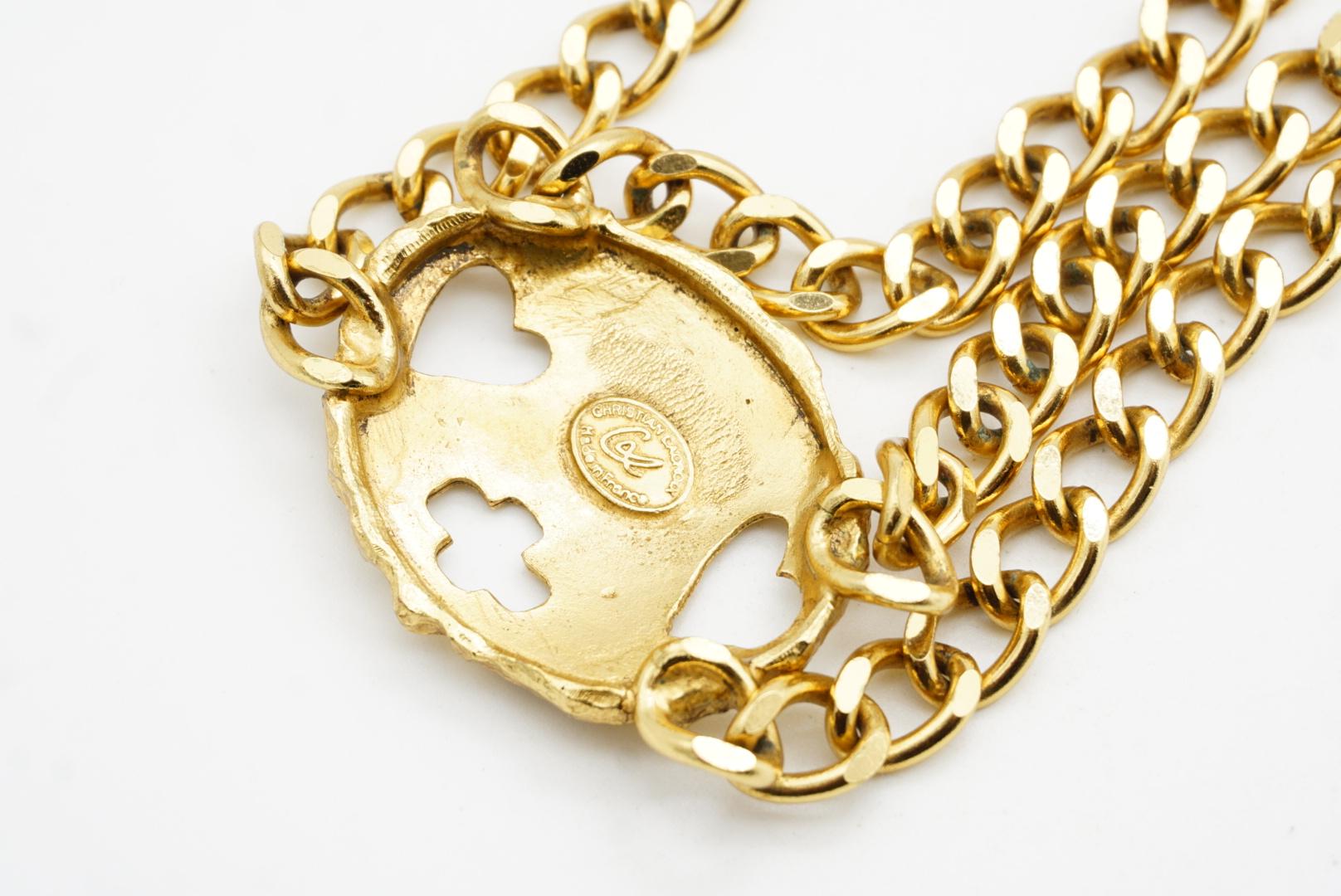 Collier ras du cou double couche avec logo Vintage Lacroix, cœur ovale et croix en vente 7