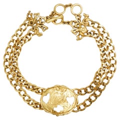 Christian Lacroix Vintage Logo Ovale Cuore Croce Doppio Strato Collana Choker