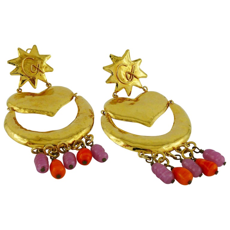 Christian Lacroix Vintage Massive Dangling Earrings For Sale at 1stDibs