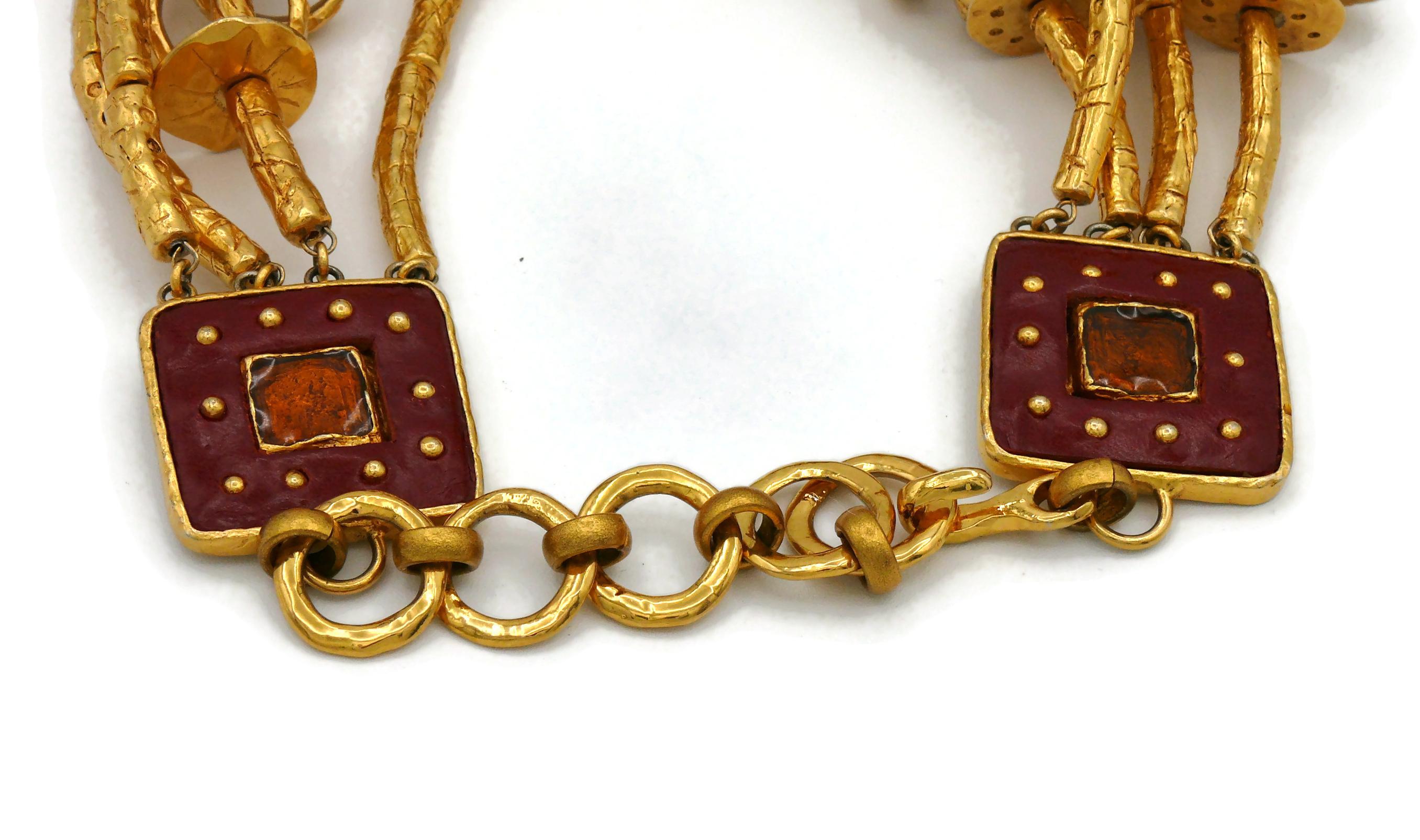CHRISTIAN LACROIX Collar gargantilla vintage étnico tribal de varias vueltas en venta 11