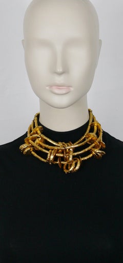 CHRISTIAN LACROIX Vintage Massive Ethnic Tribal Multi Strand Choker Necklace
