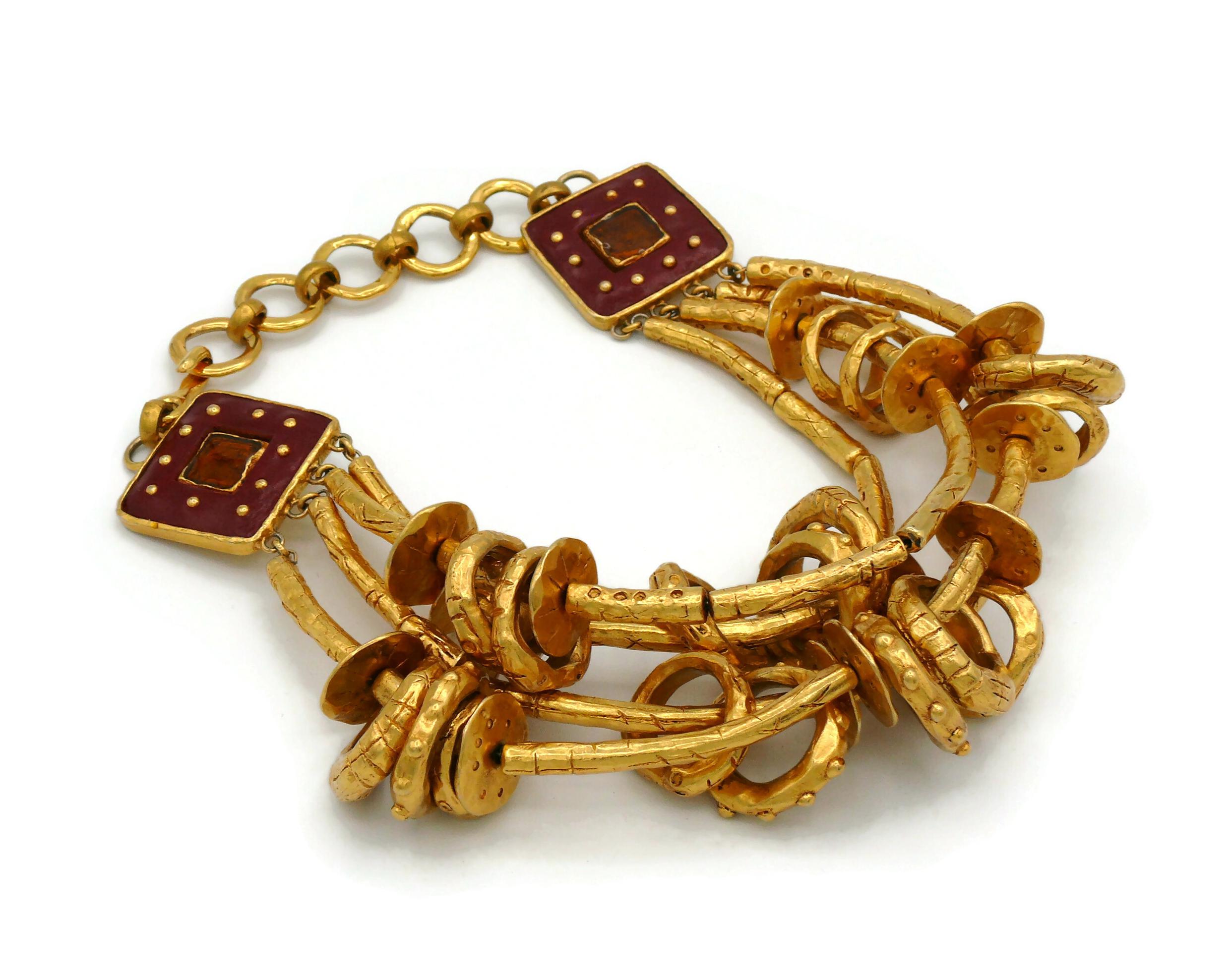 CHRISTIAN LACROIX Collar gargantilla vintage étnico tribal de varias vueltas en Bueno estado para la venta en Nice, FR