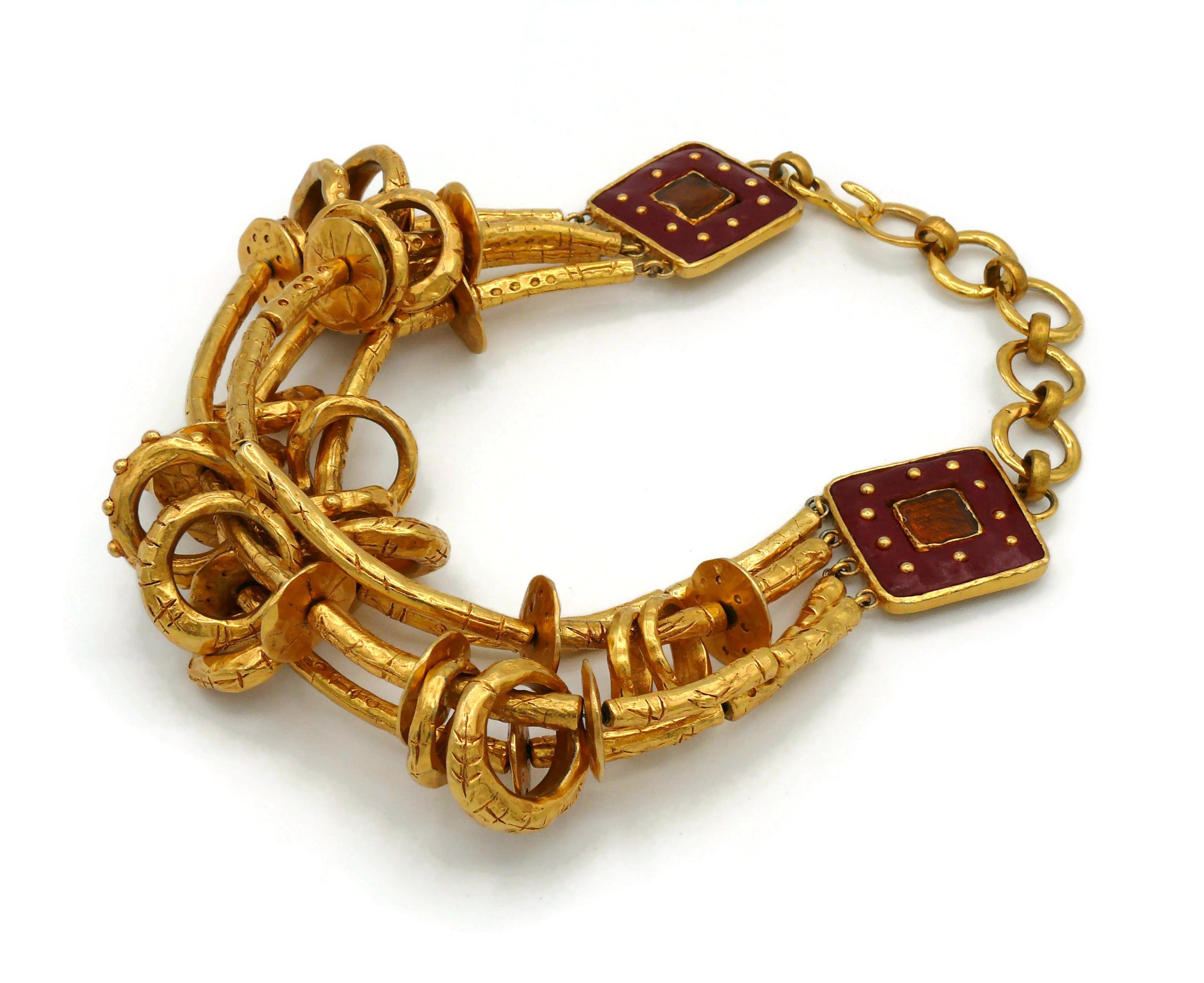 CHRISTIAN LACROIX Collar gargantilla vintage étnico tribal de varias vueltas en venta 1
