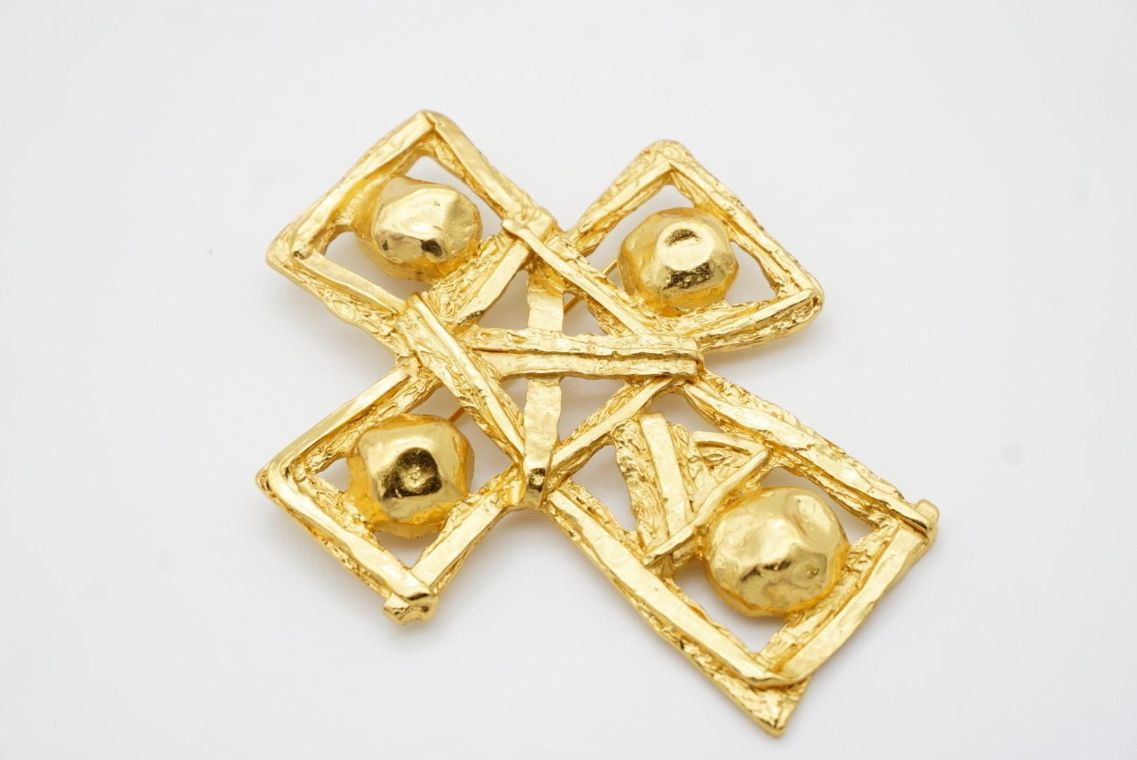 Christian Lacroix Vintage Massives extra großes, durchbrochenes, großes Kreuz-Anhänger mit durchbrochenem Kreuz im Angebot 8