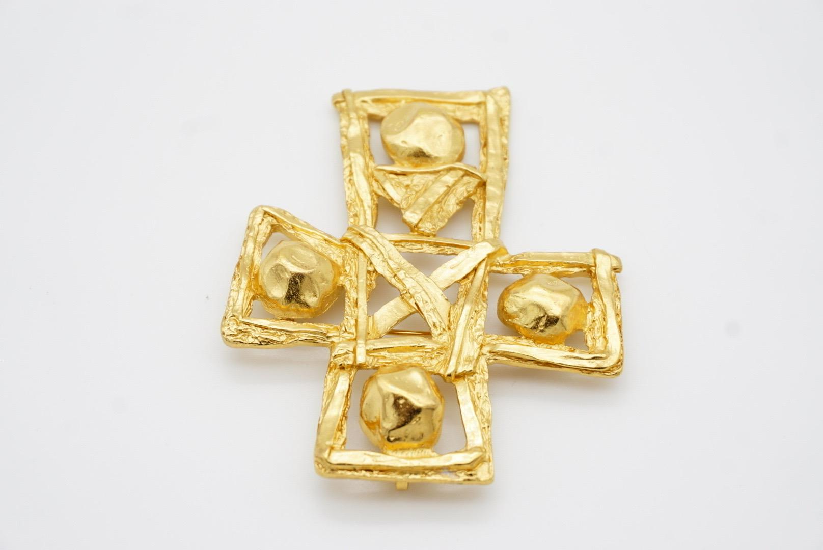 Christian Lacroix Vintage Massive Extra Large Huge Cross Openwork Brooch Pendant 9