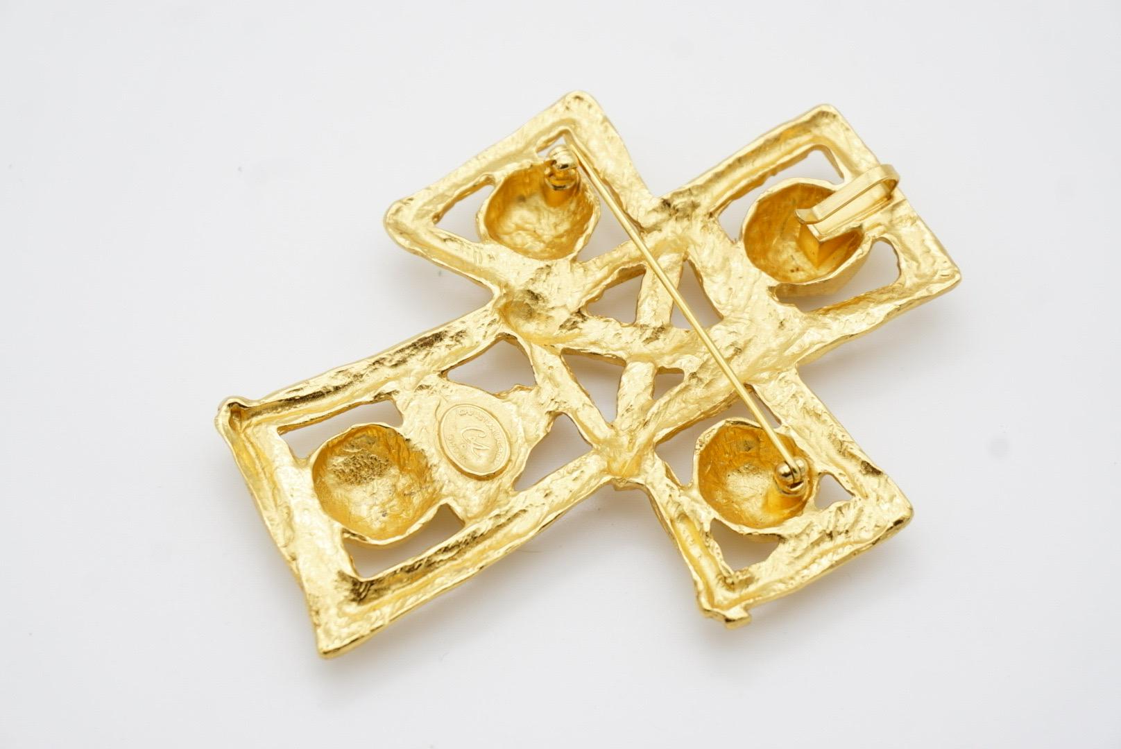 Christian Lacroix Vintage Massives extra großes, durchbrochenes, großes Kreuz-Anhänger mit durchbrochenem Kreuz im Angebot 11