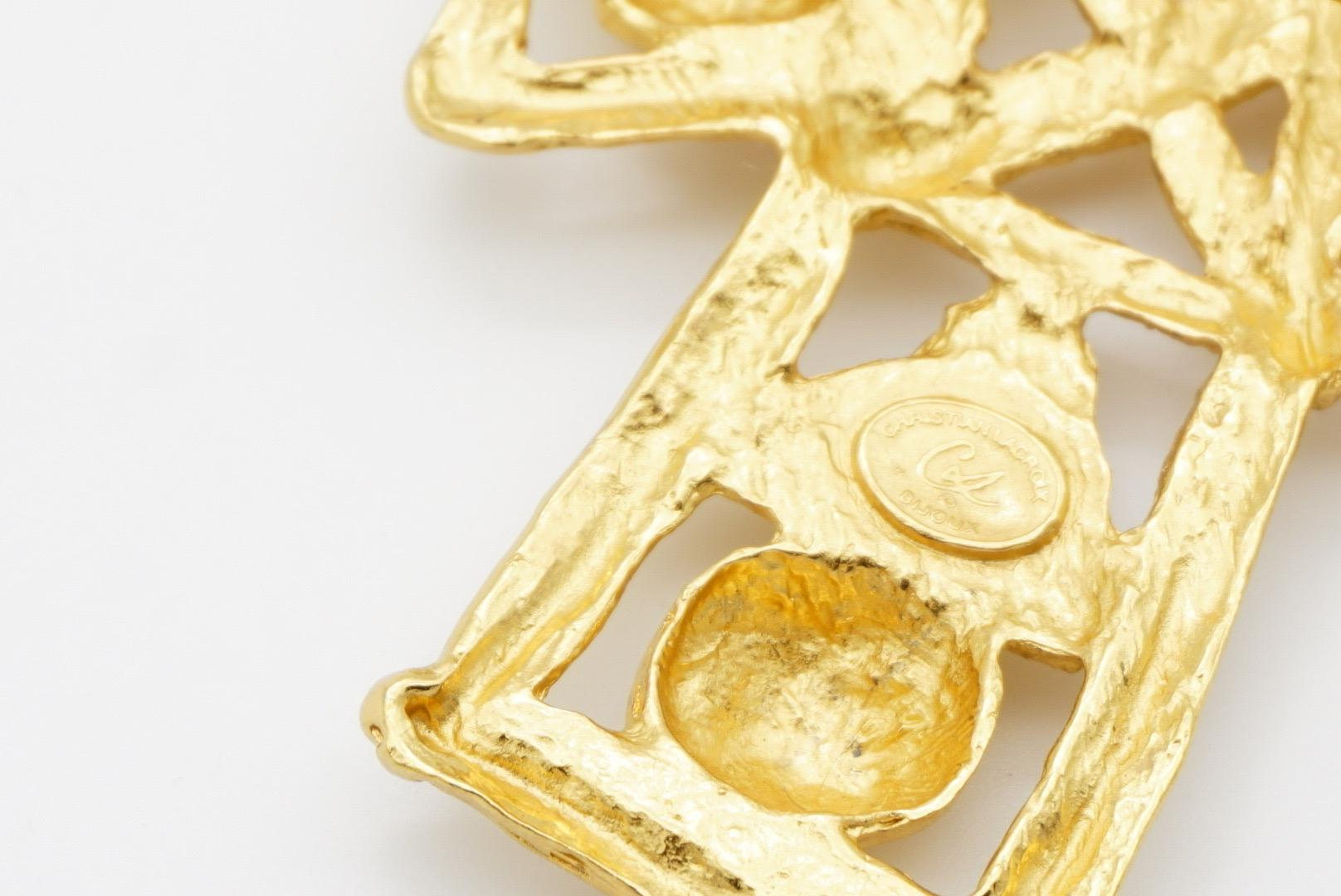 Christian Lacroix Vintage Massives extra großes, durchbrochenes, großes Kreuz-Anhänger mit durchbrochenem Kreuz im Angebot 12