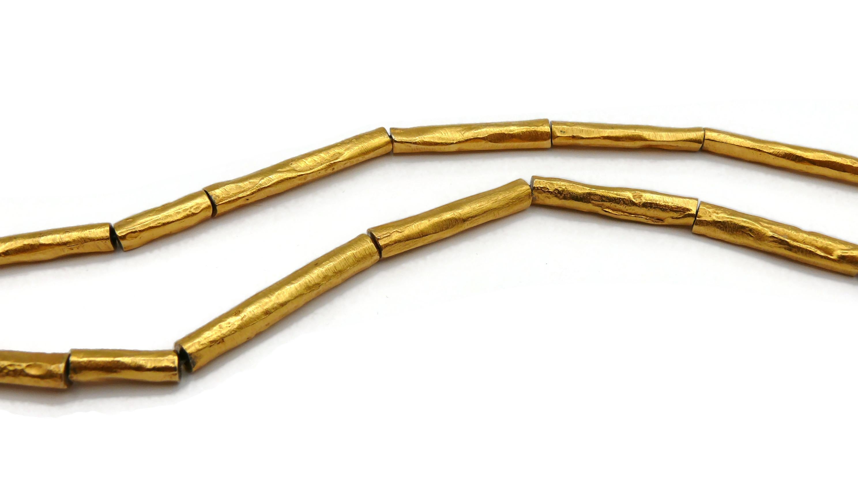CHRISTIAN LACROIX Vintage Massive Gold Tone Cross Pendant Necklace For Sale 4