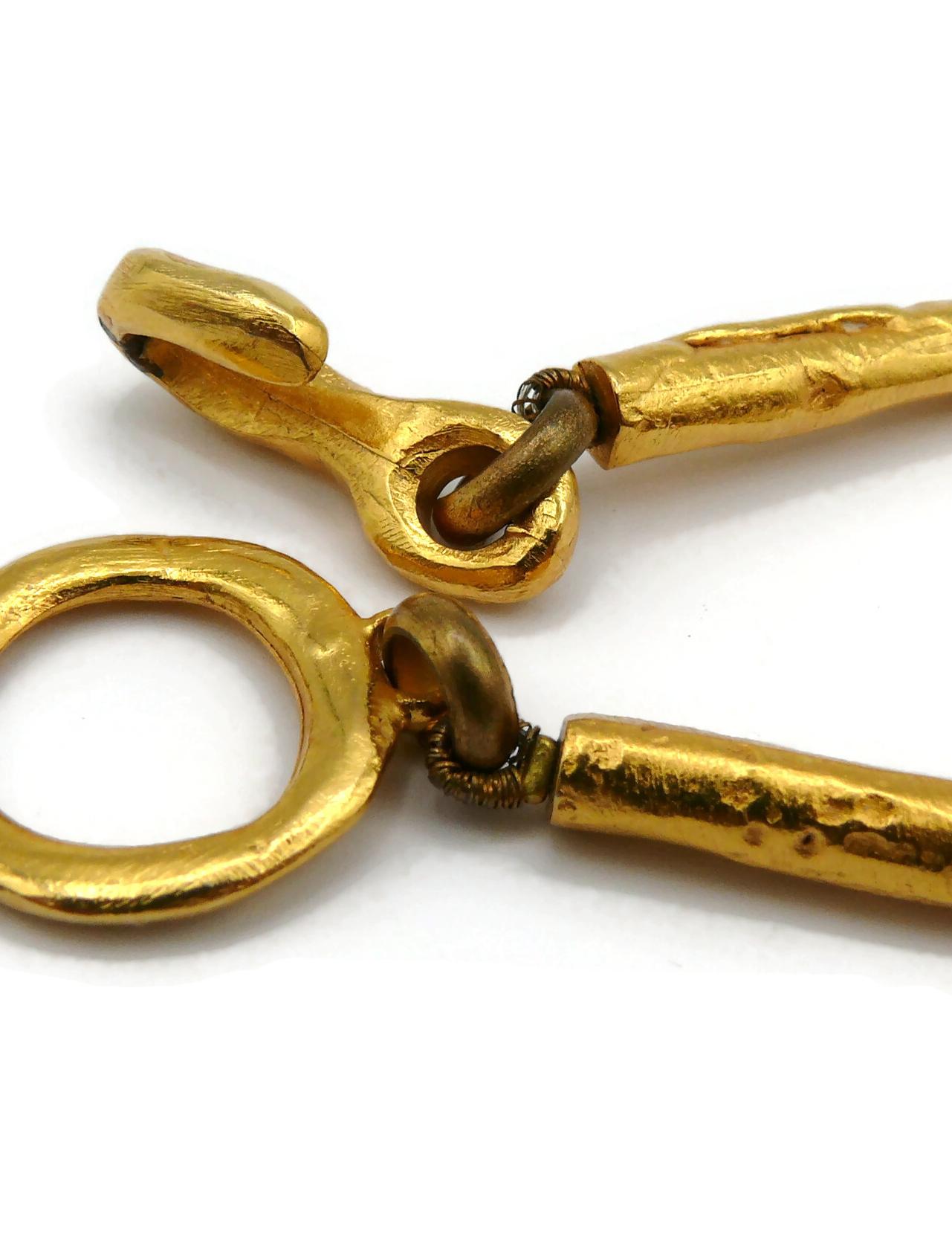 CHRISTIAN LACROIX Vintage Massive Gold Tone Cross Pendant Necklace For Sale 12