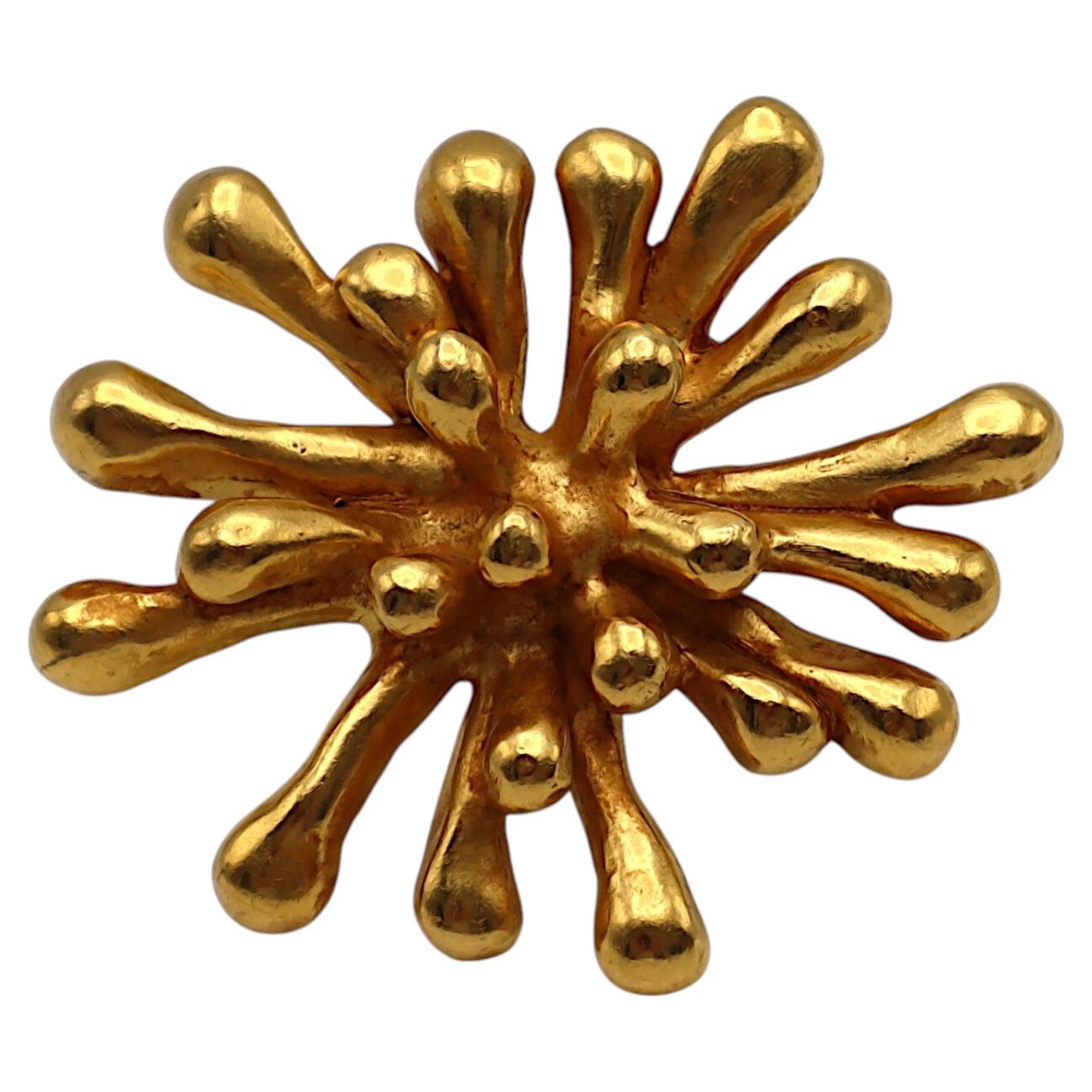 CHRISTIAN LACROIX Vintage Massive Gold-Tone Splash Brooch