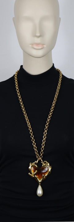 CHRISTIAN LACROIX Vintage Massive Heart Pendant Necklace