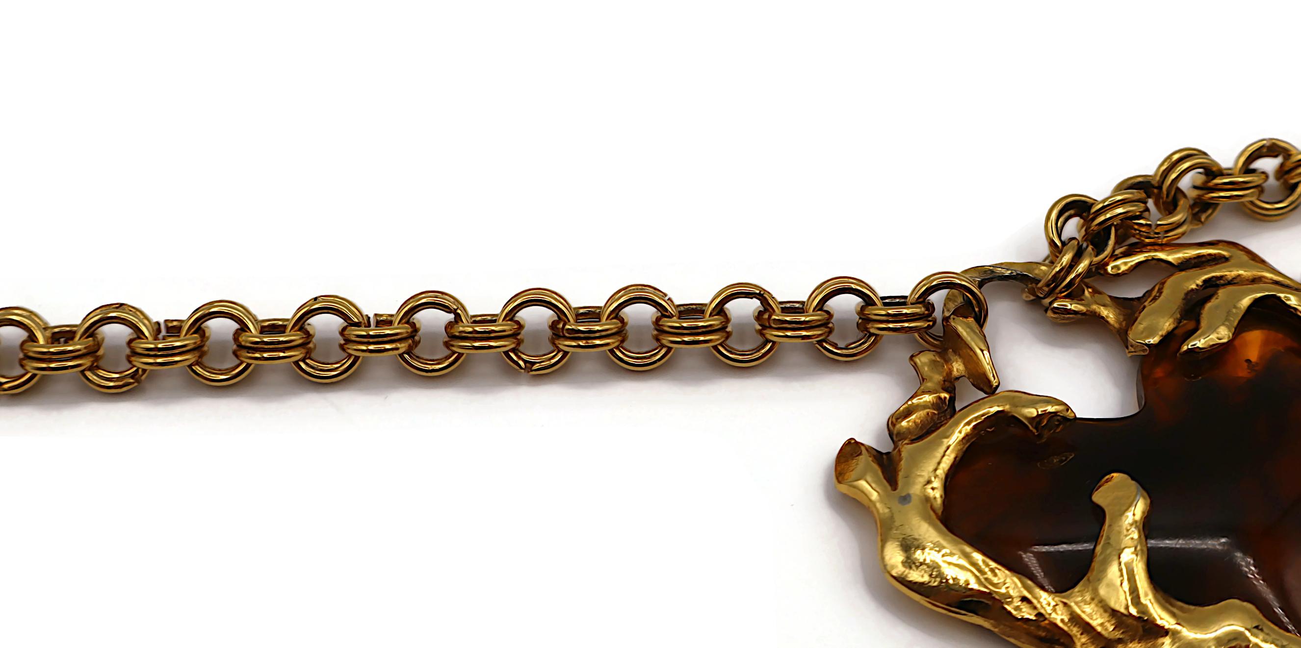 CHRISTIAN LACROIX Collier pendentif vintage en forme de cœur massif en vente 2