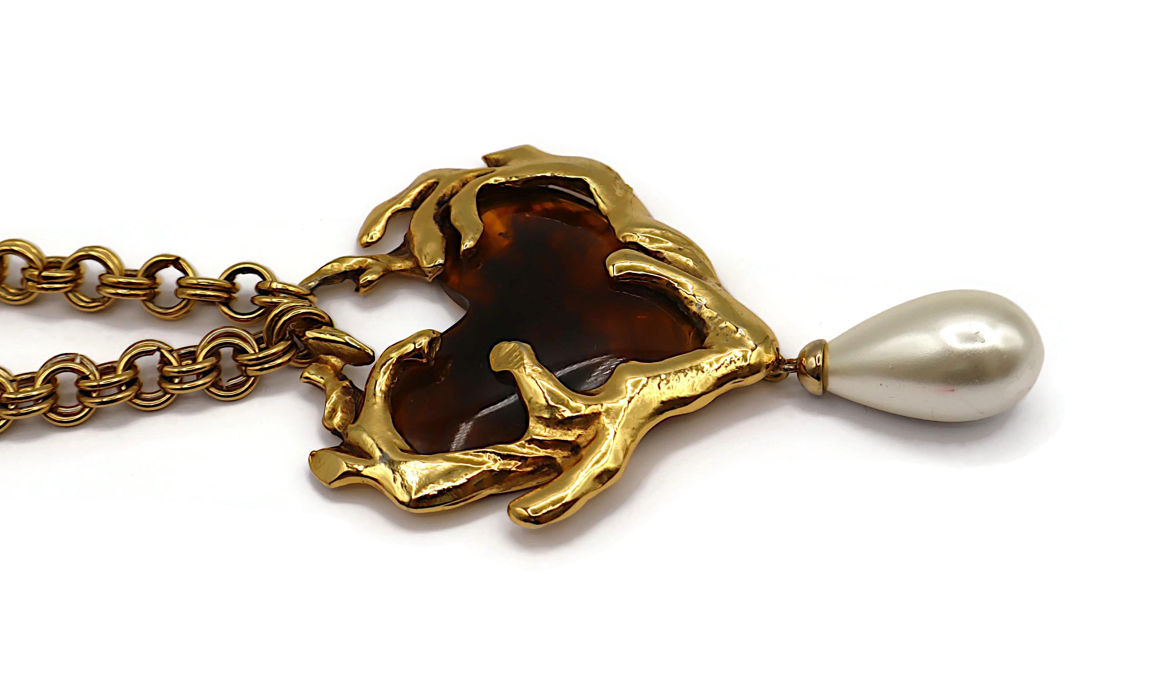 CHRISTIAN LACROIX Collier pendentif vintage en forme de cœur massif en vente 3