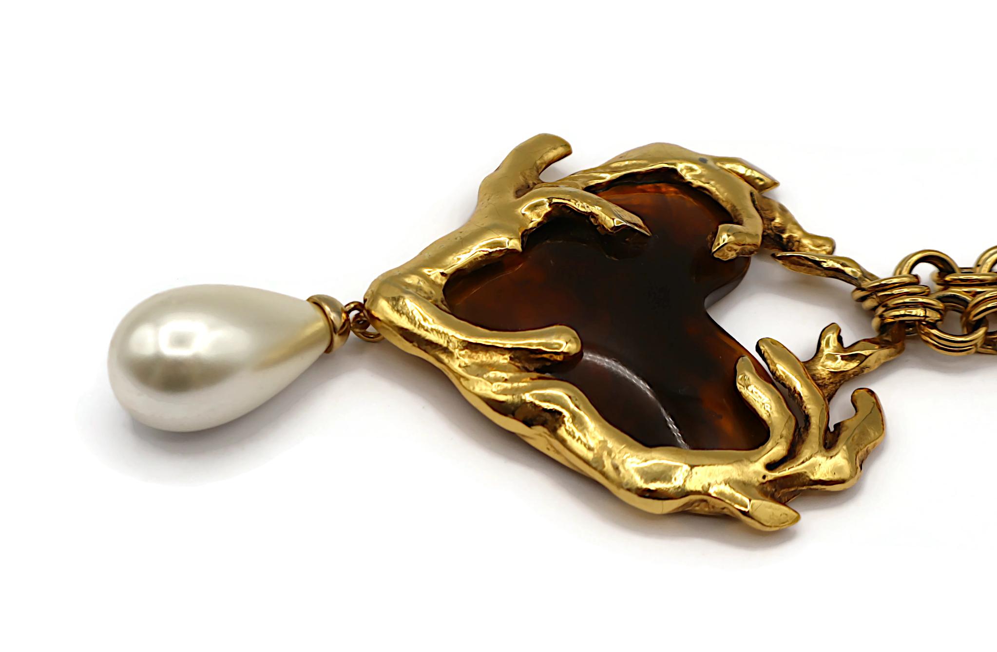 CHRISTIAN LACROIX Collier pendentif vintage en forme de cœur massif en vente 5