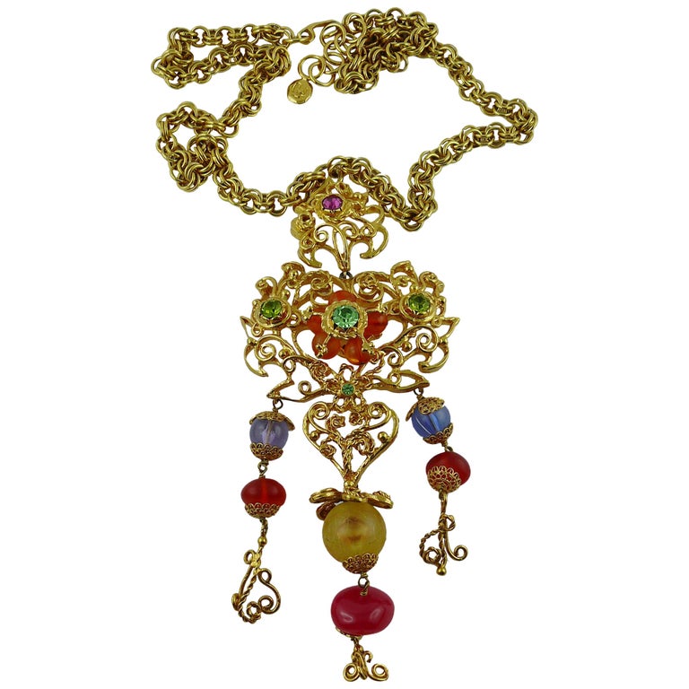 Christian Lacroix Vintage Massive Heart Pendant Necklace at 1stDibs