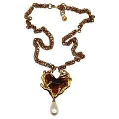 CHRISTIAN LACROIX Vintage Massive Heart Pendant Necklace