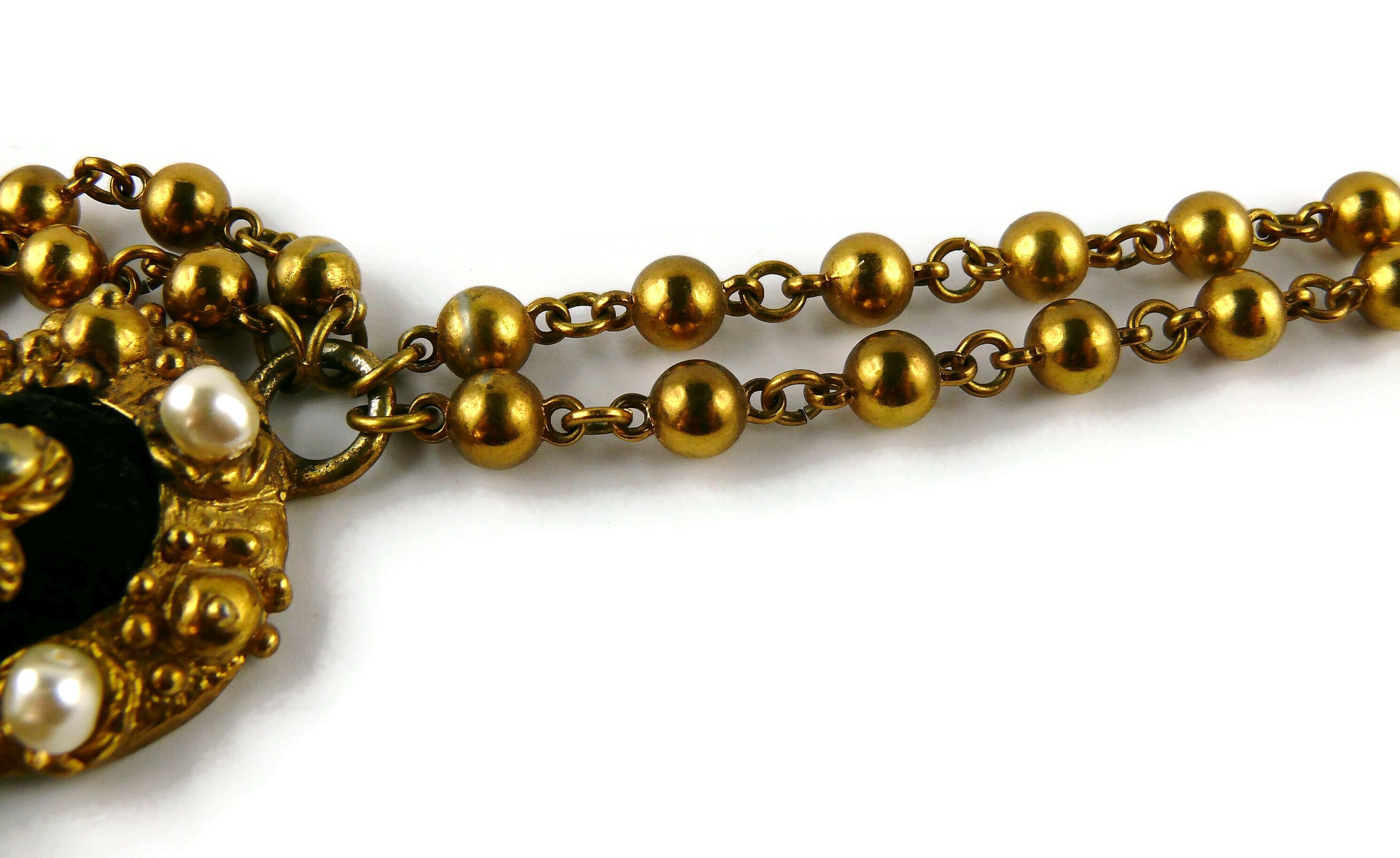 Christian Lacroix Vintage Massive Iconic Jewelled Cross Pendant Necklace 7