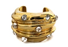 CHRISTIAN LACROIX Vintage Massive Pearl Rhinestone Cuff Bracelet