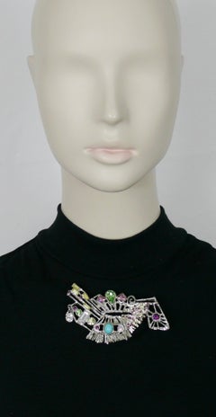 Christian Lacroix Vintage Massive Jewelled Brutalist Brooch