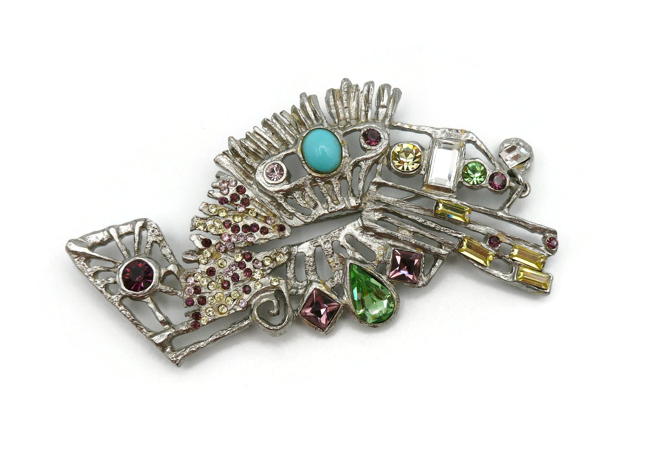 Christian Lacroix Vintage Massive Juwelen Brutalistische Brosche im Angebot 2