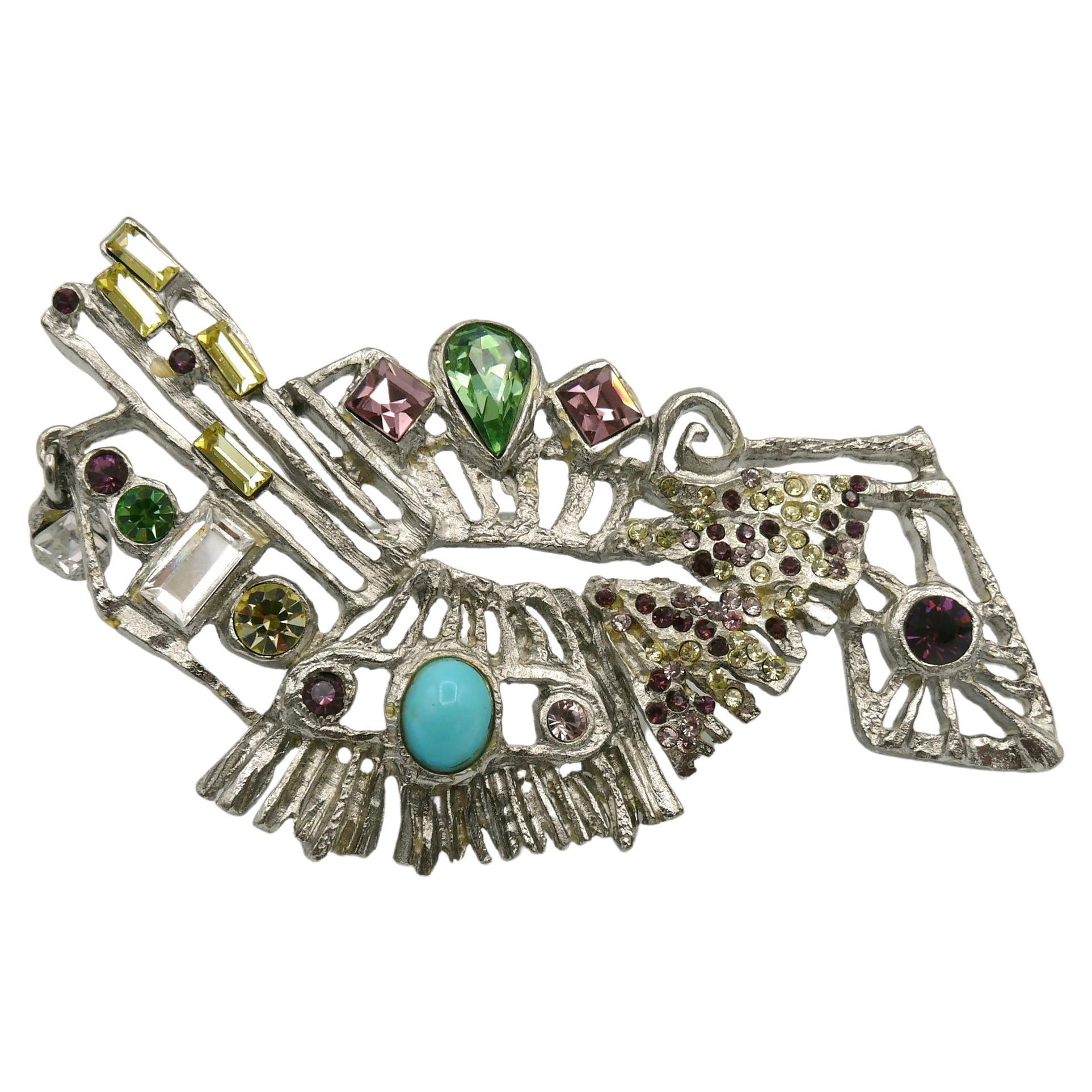Christian Lacroix Vintage Massive Juwelen Brutalistische Brosche im Angebot
